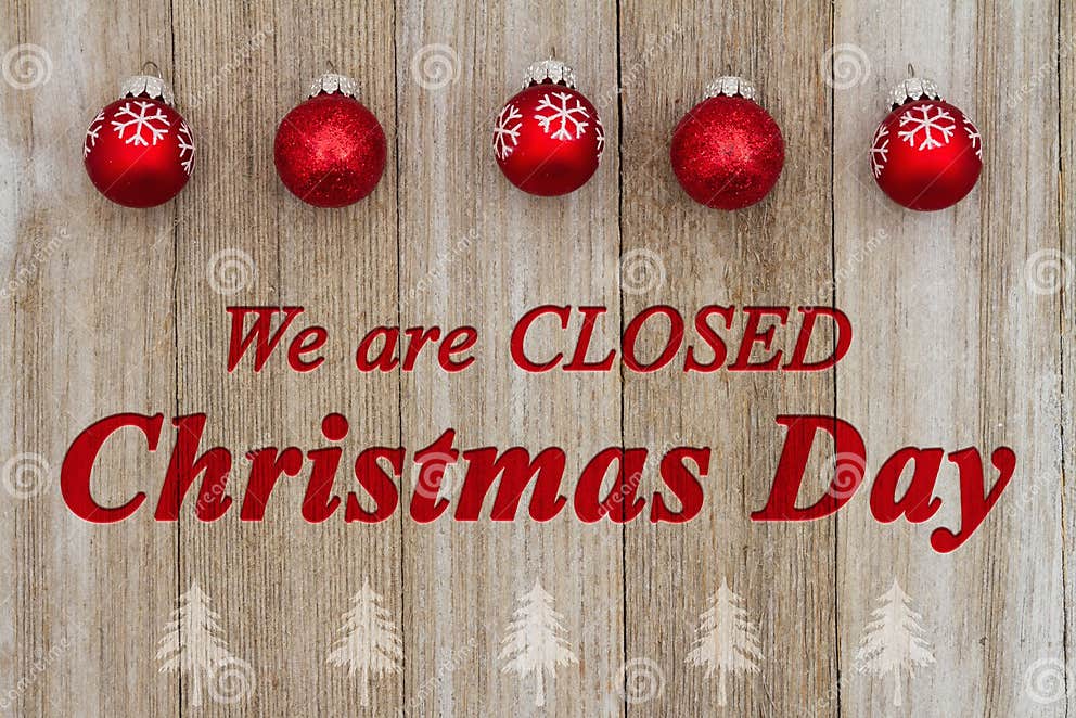 We are Closed Christmas Day Message Stock Photo Image of vintage