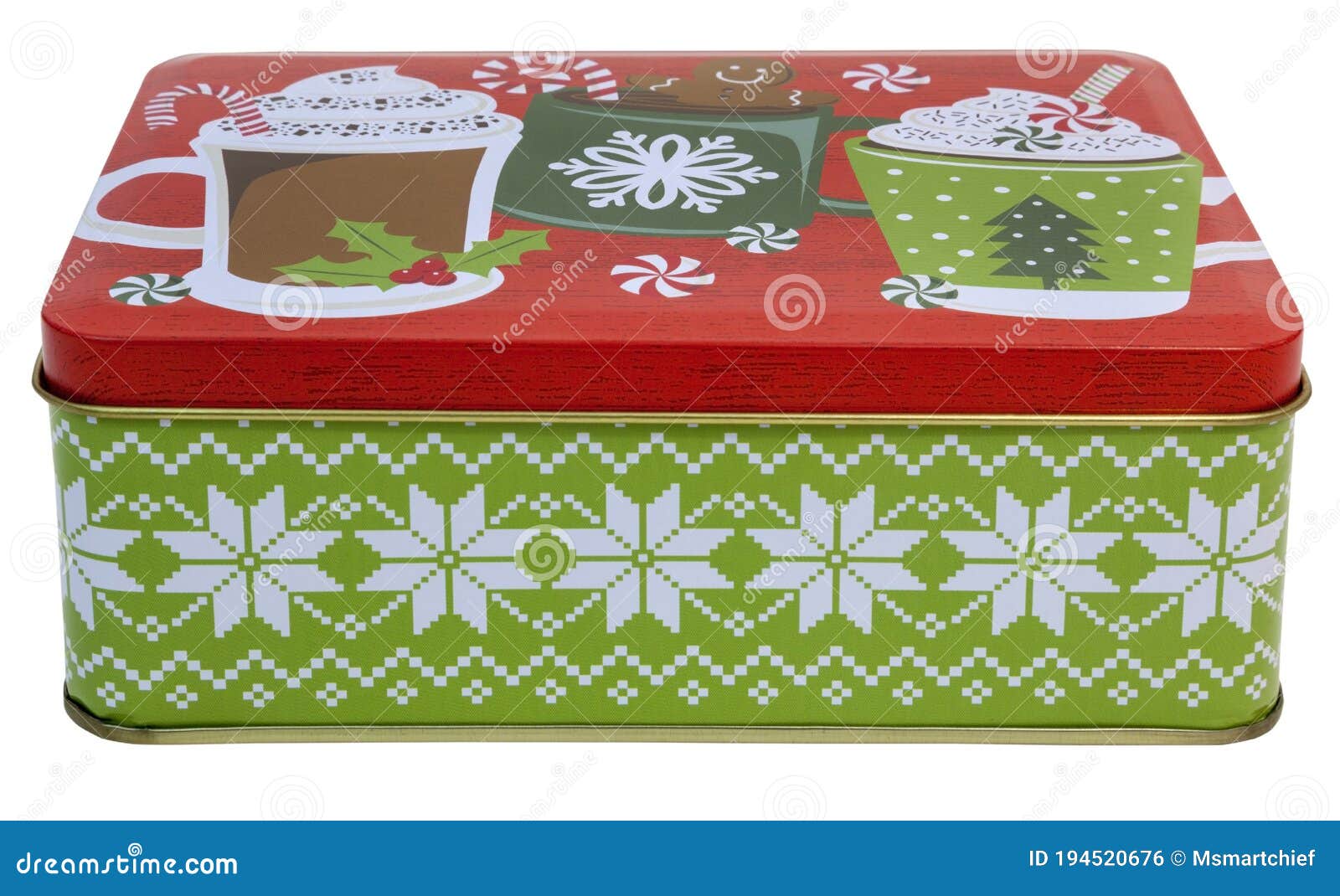 Christmas Holiday Cookie Tin Stock Photo - Image of metal, christmas ...