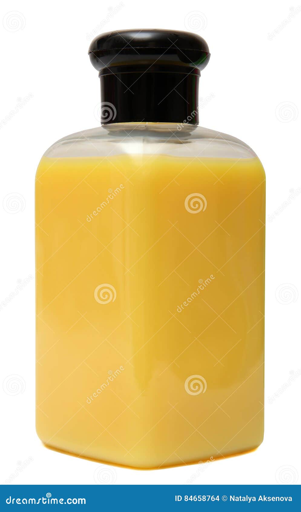 closed cosmetic or hygiene plastic bottle of gel, liquid soap, lotion, cream, shampoo.  on white background.