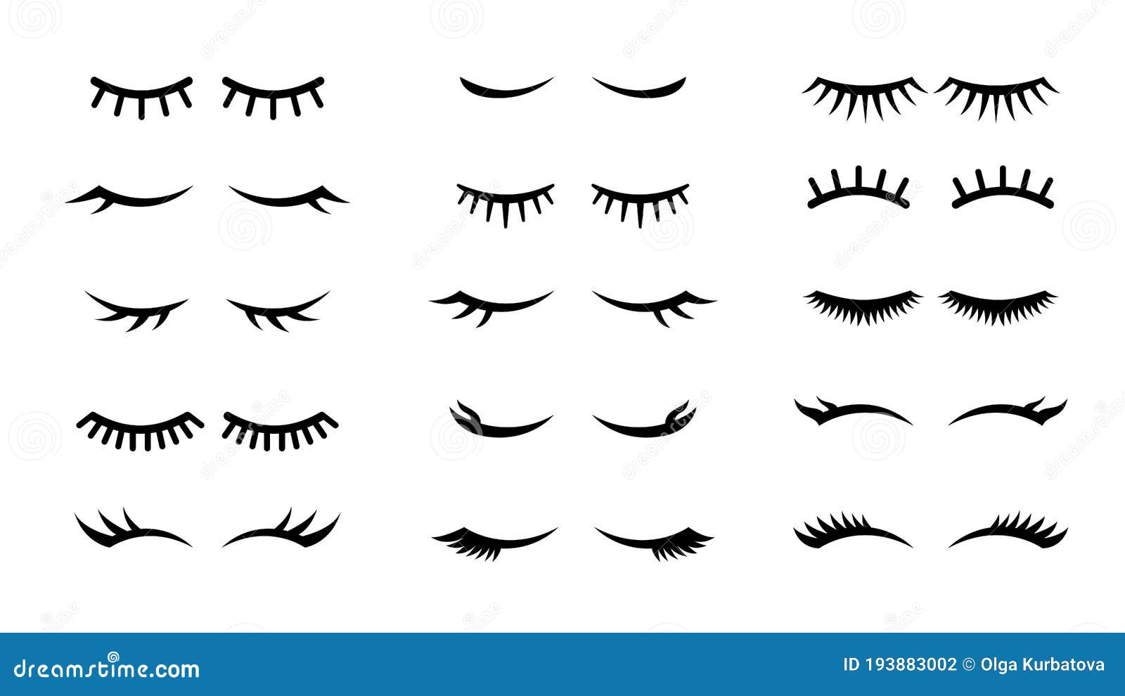 cartoon girl eyes with eyelashes clipart