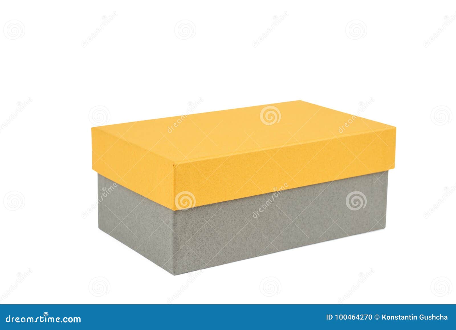 Gray box with yellow cover stock photo. Image of package 100464270