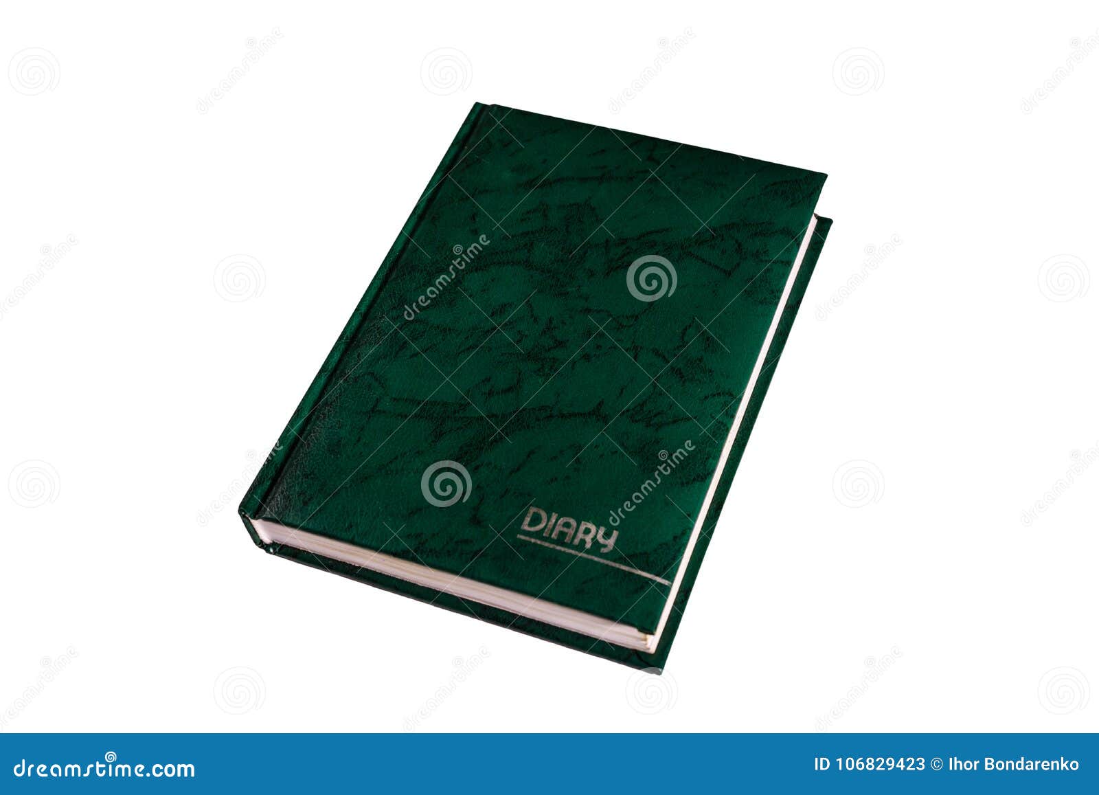 Closed Green Diary Isolated On A White Background Stock Image Image