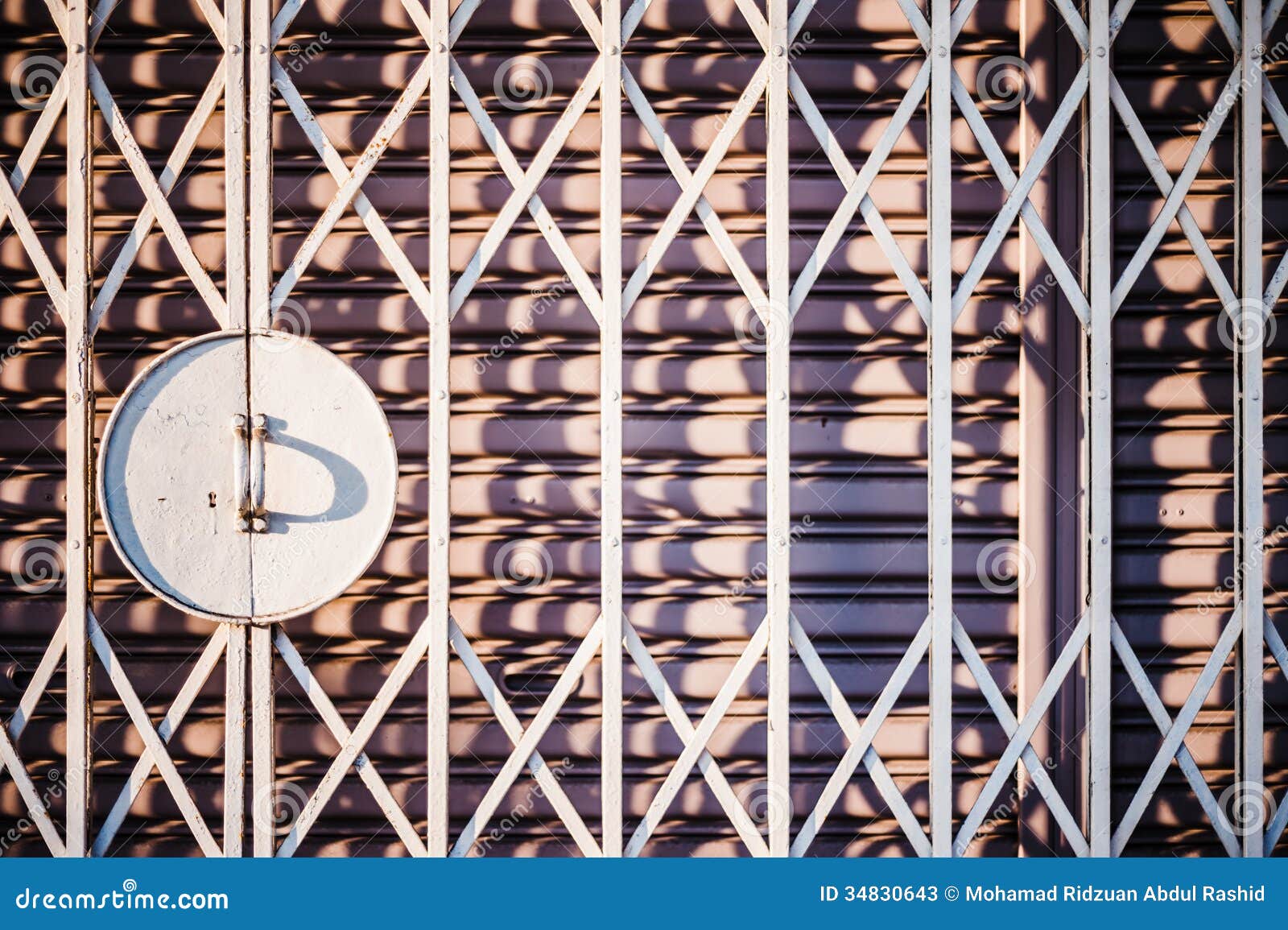 Closed Grilled Door stock image. Image of closed, zink 34830643