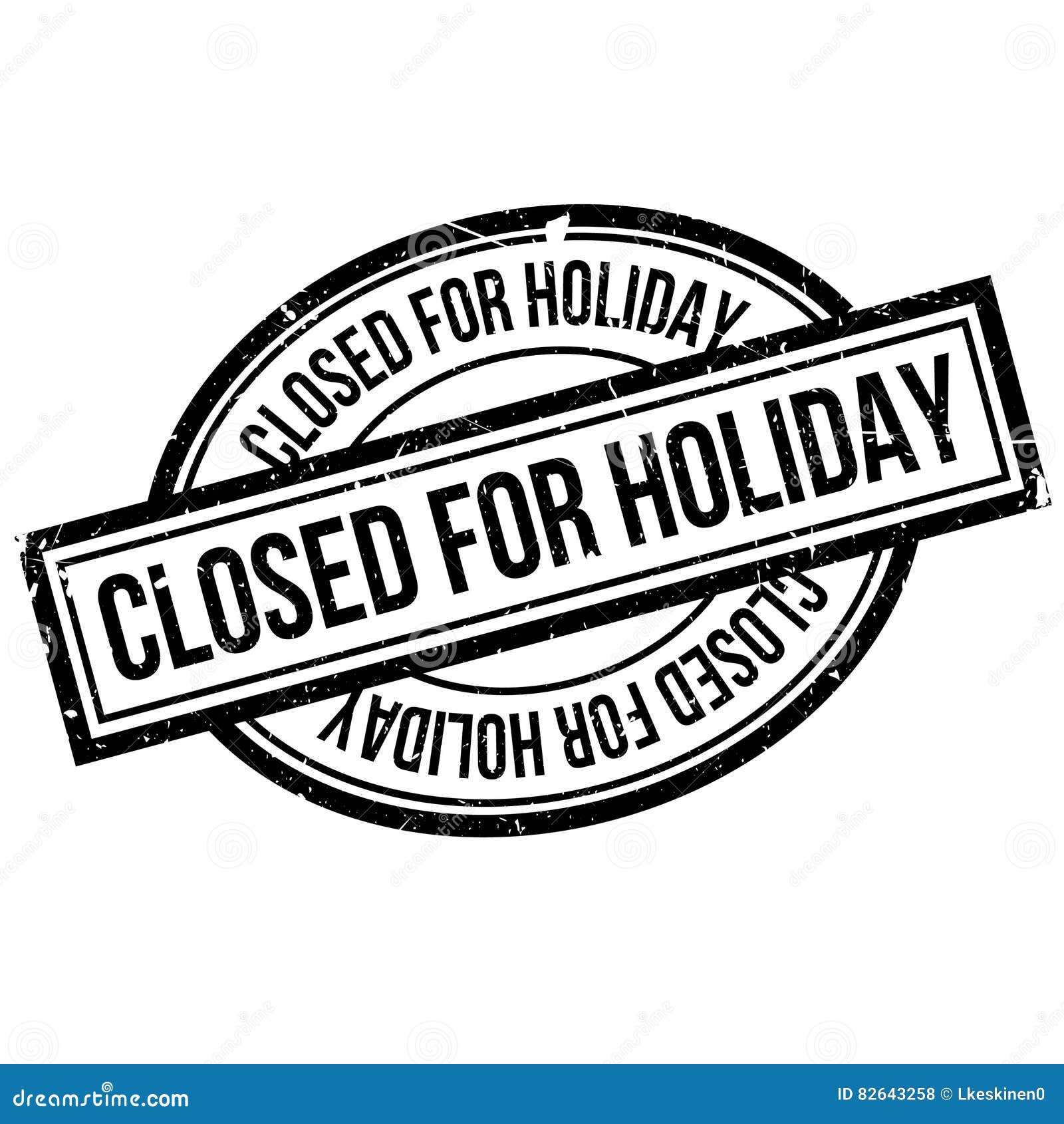Closed for Holiday Rubber Stamp Stock Illustration - Illustration of
