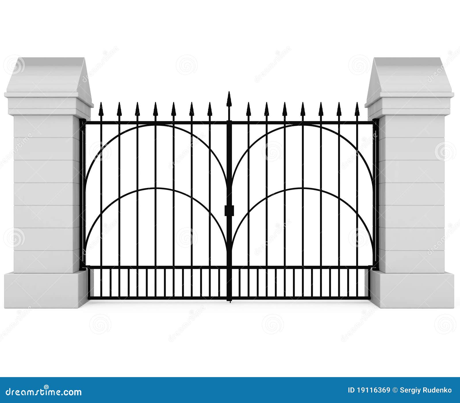 Closed Iron Gate stock illustration. Illustration of sunlight 19116369