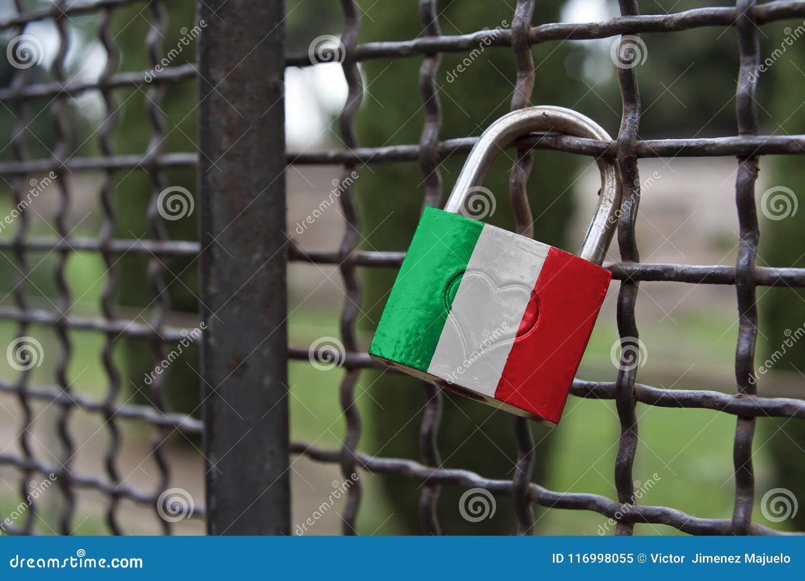 The Closed Italy Flag Padlock Stock Image Image of background, closed