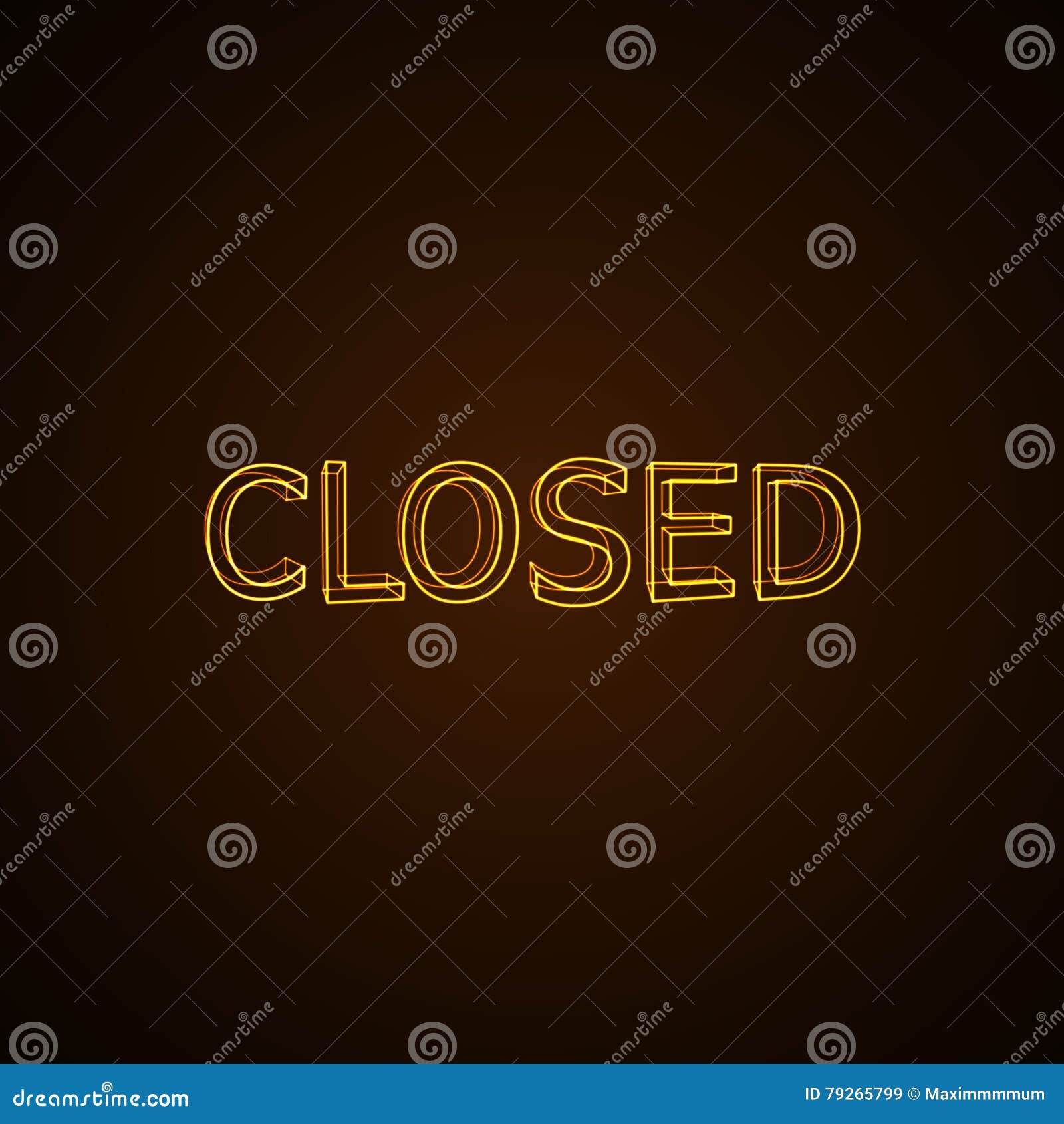 CLOSED neon sign. stock vector. Illustration of digital - 79265799