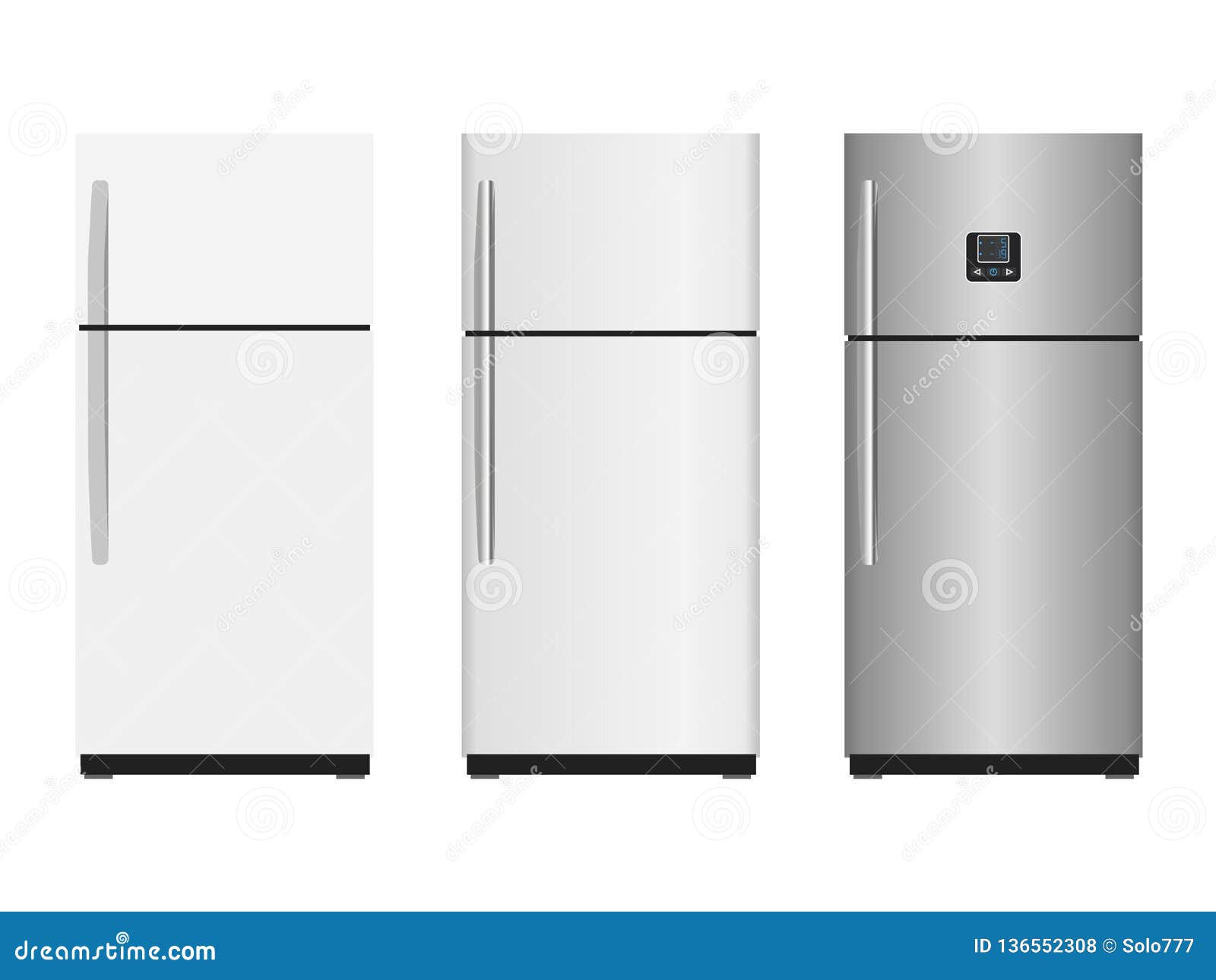 Closed Refrigerators Vector Illustration or Graphic Design Element