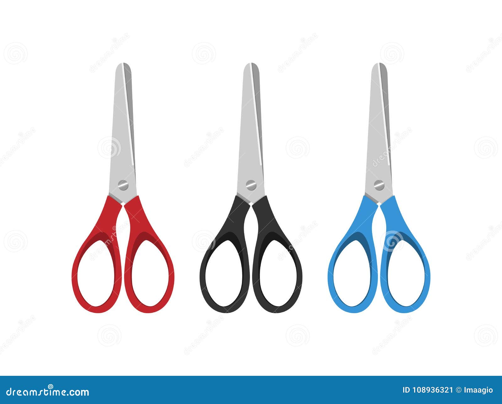 Closed Scissors Set on a White Background Stock Vector Illustration