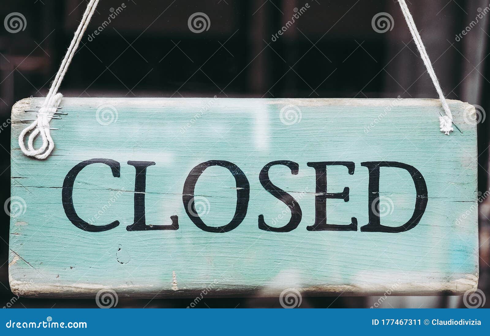Closed shop sign stock image. Image of closed, reflections 177467311