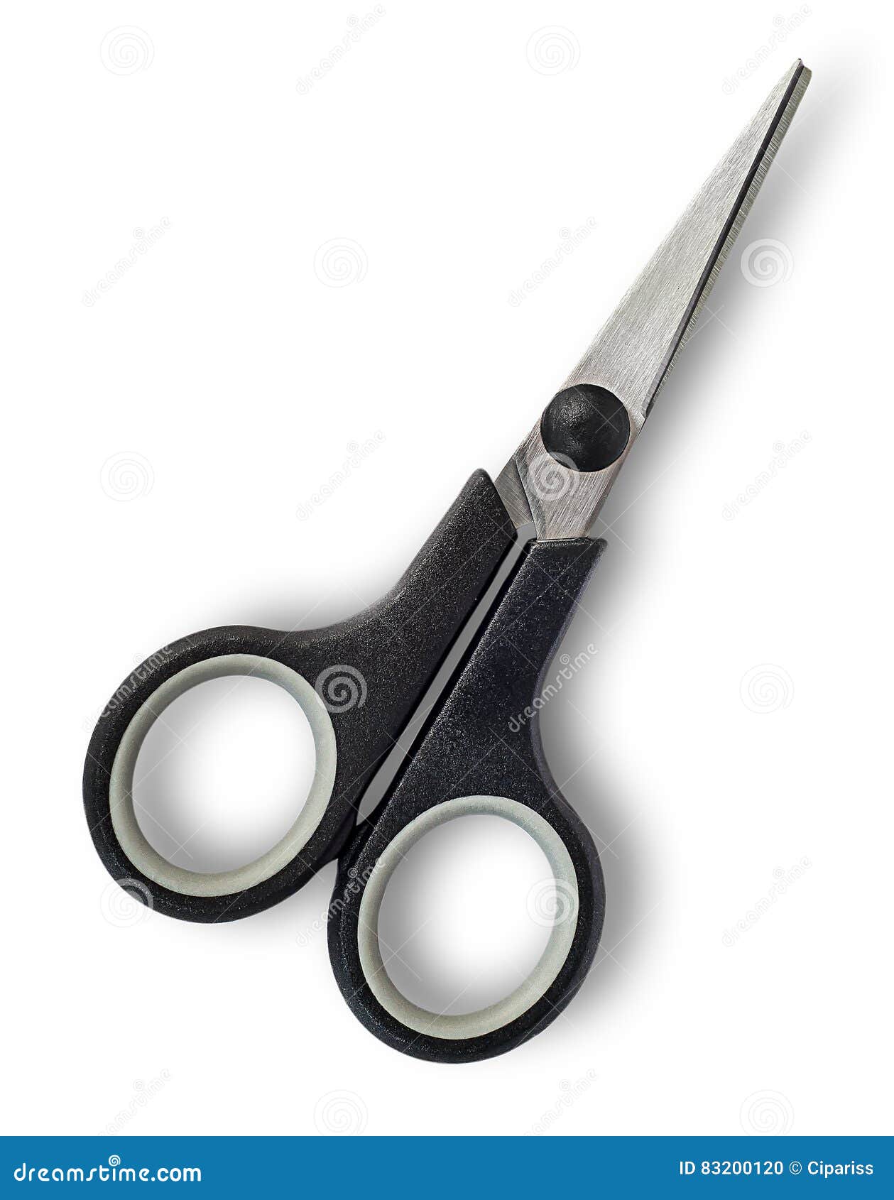 Closed Small Scissors with Black Handles Stock Photo Image of iron