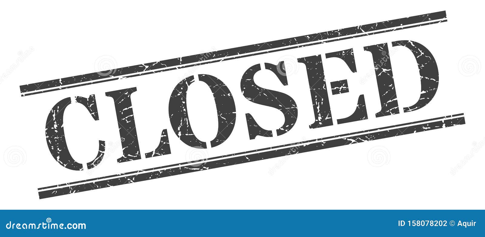 Closed stamp stock vector. Illustration of grey, stencil - 158078202