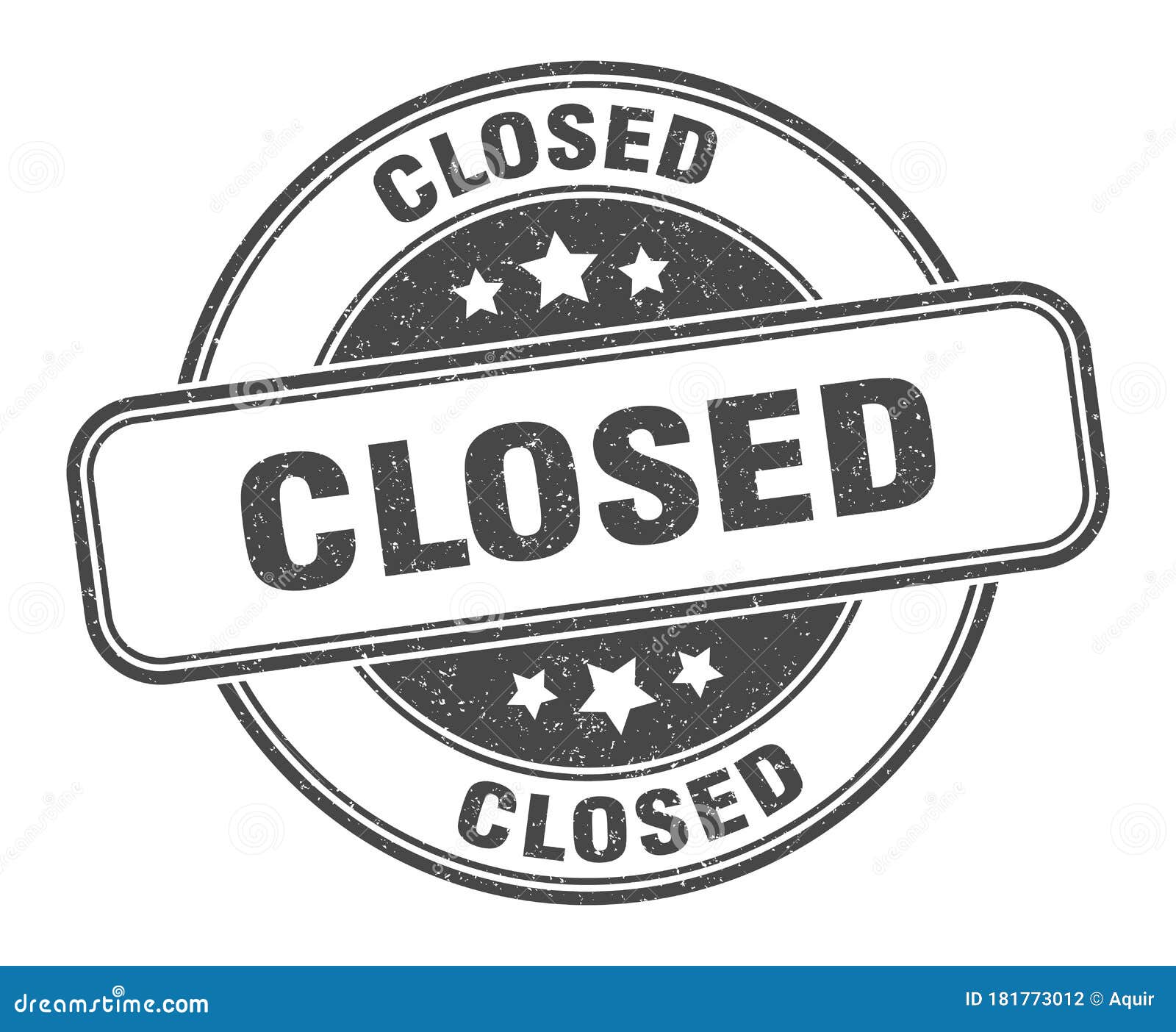 Closed Stamp. Closed Round Grunge Sign Stock Vector - Illustration of