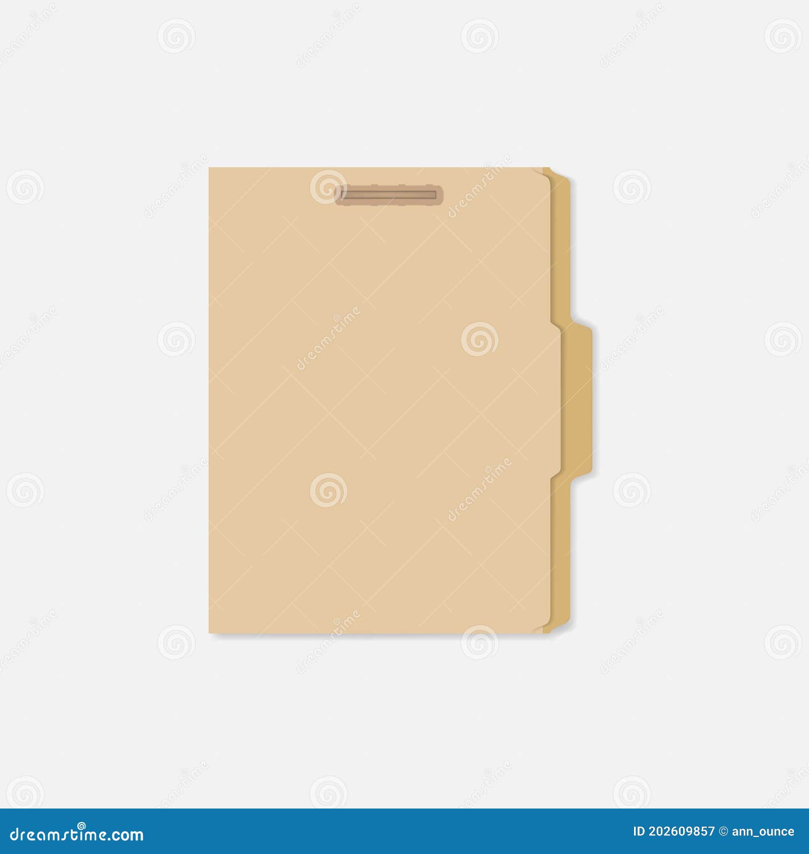 Closed Tabbed File Folder with Interior Fastener To Keep Paper Letter
