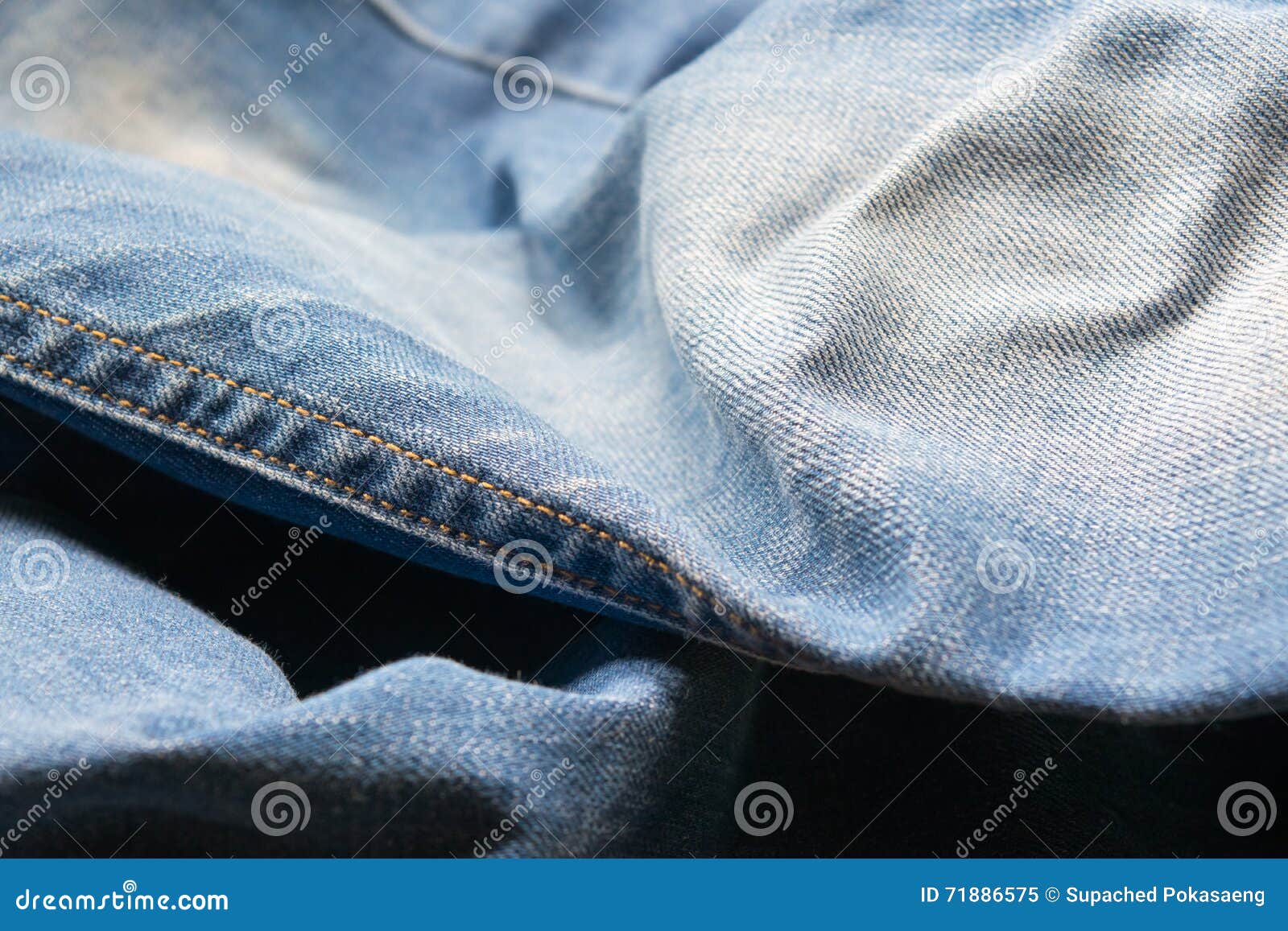 Closed Up Blue Jeans,denim Texture,selective Focus Stock Image - Image ...