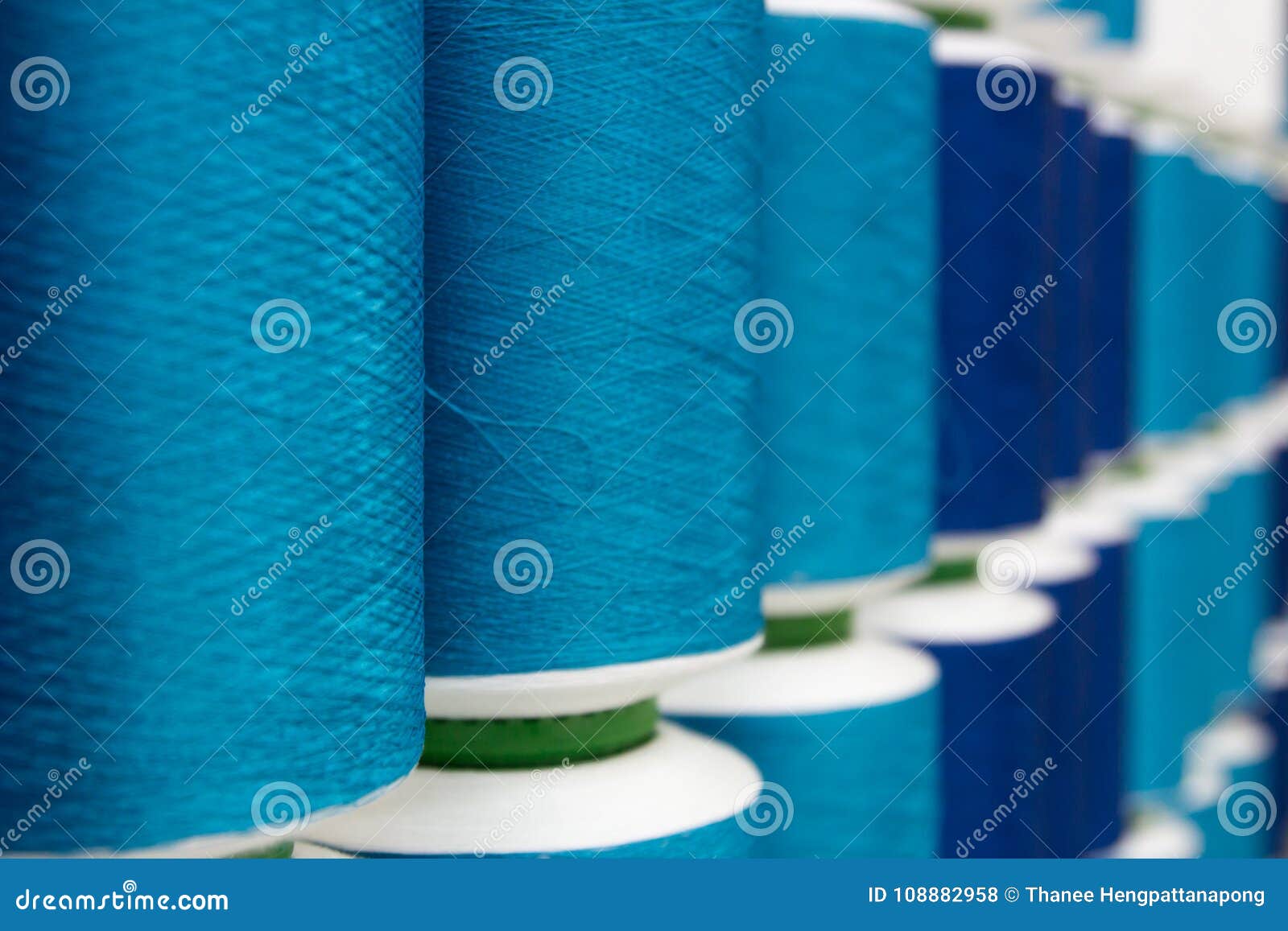 Closed Up of Vairous Blue Color Thread Reel Stock Photo - Image of