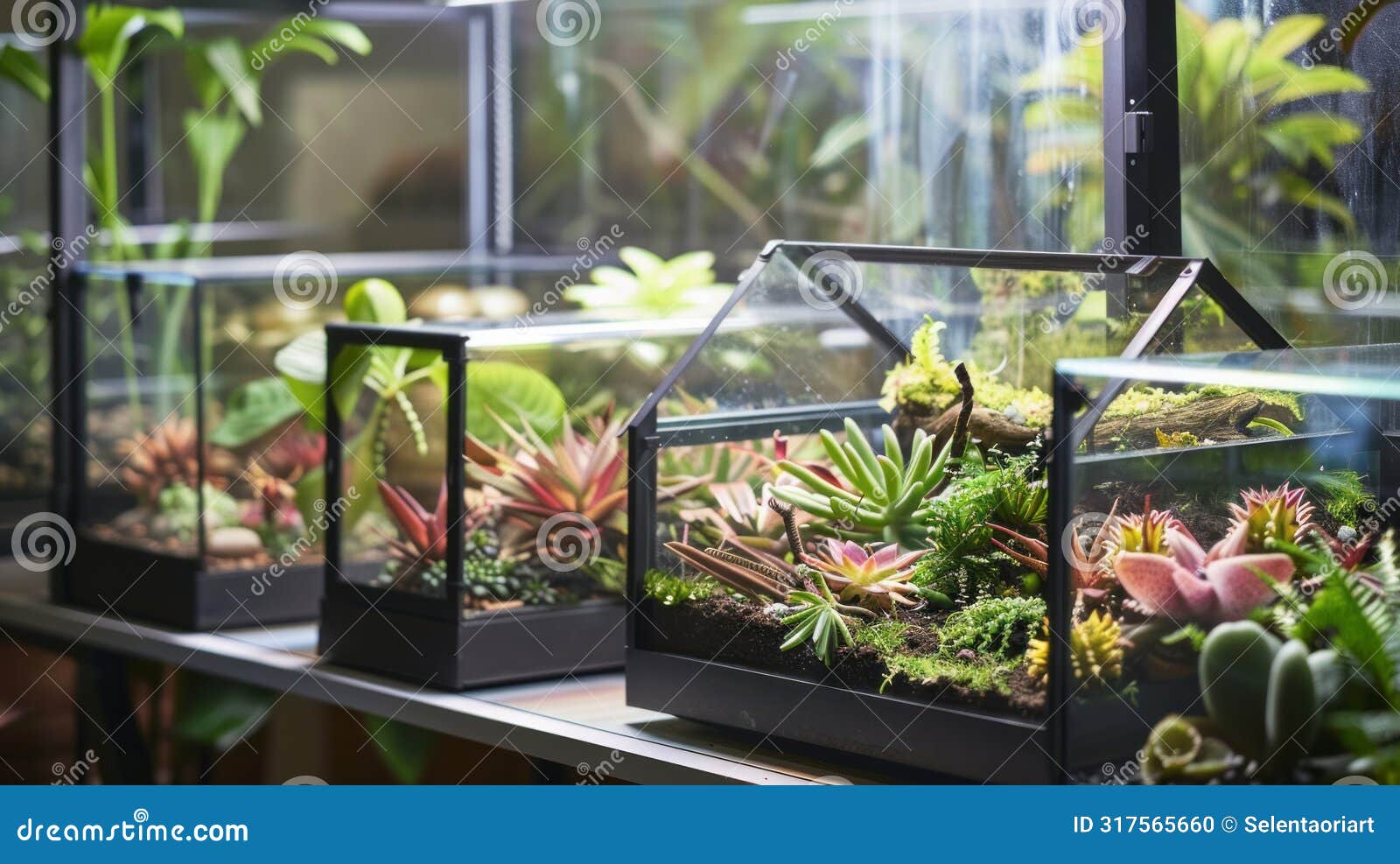 Closed Vs. Open Terrariums Pros and Cons Stock Illustration