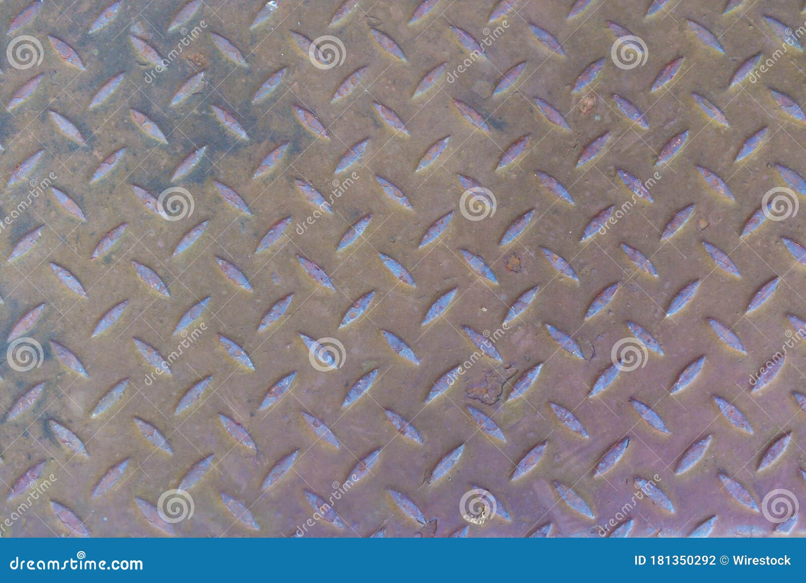 Closeup of a Anti Slip Metal Sheet, a Textured Metal Surface Stock
