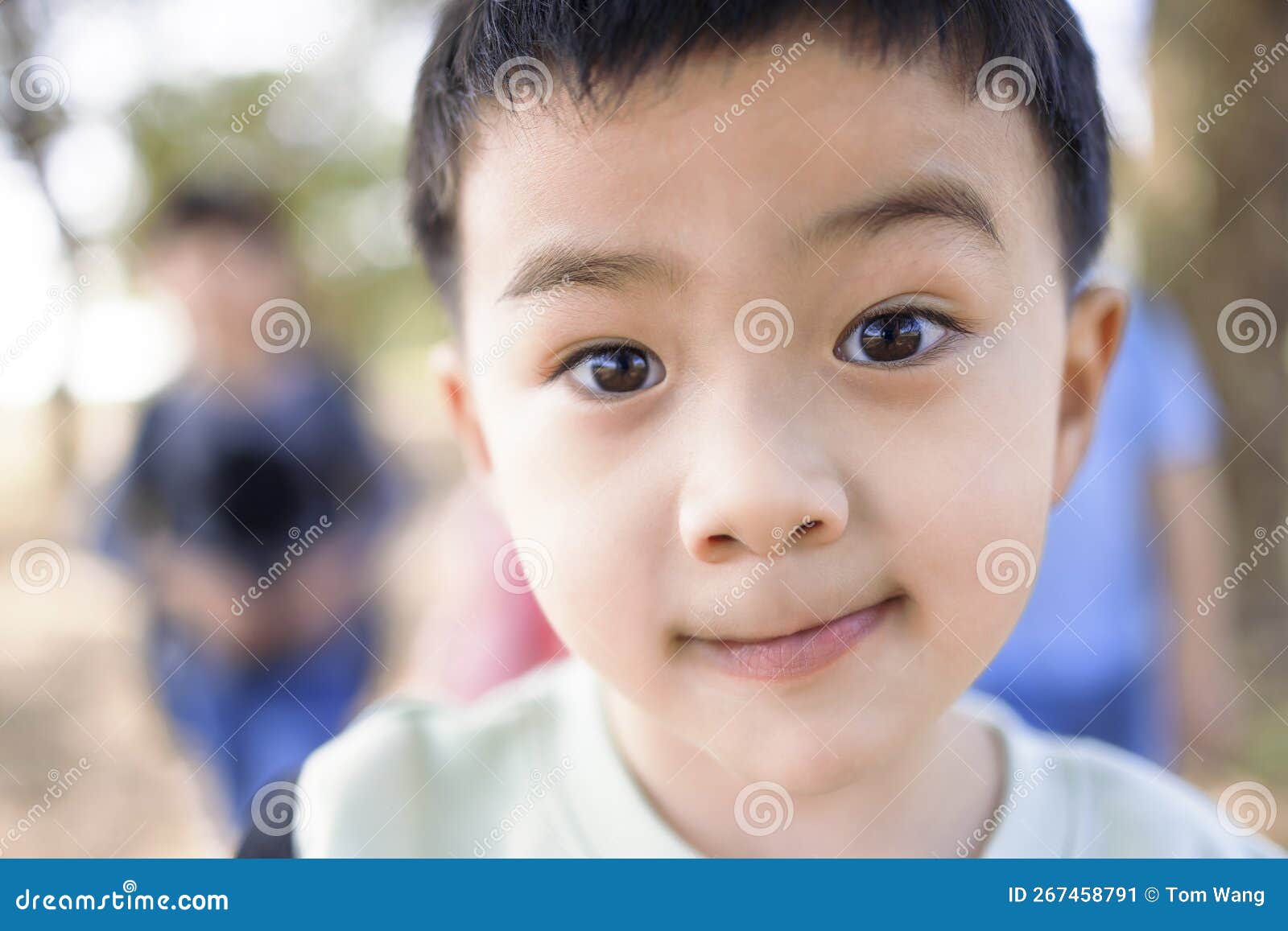 Closeup Asian Boy with Smiling Face Stock Image Image of park, little