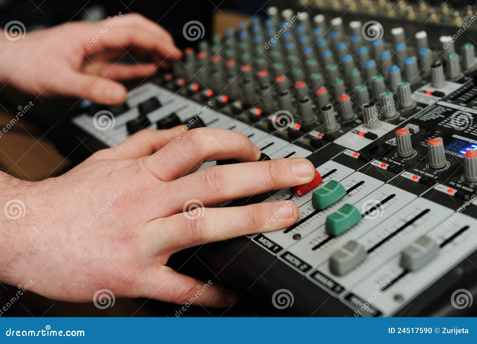 Closeup Audio Mixer with Buttons Stock Photo - Image of bass, closeup ...