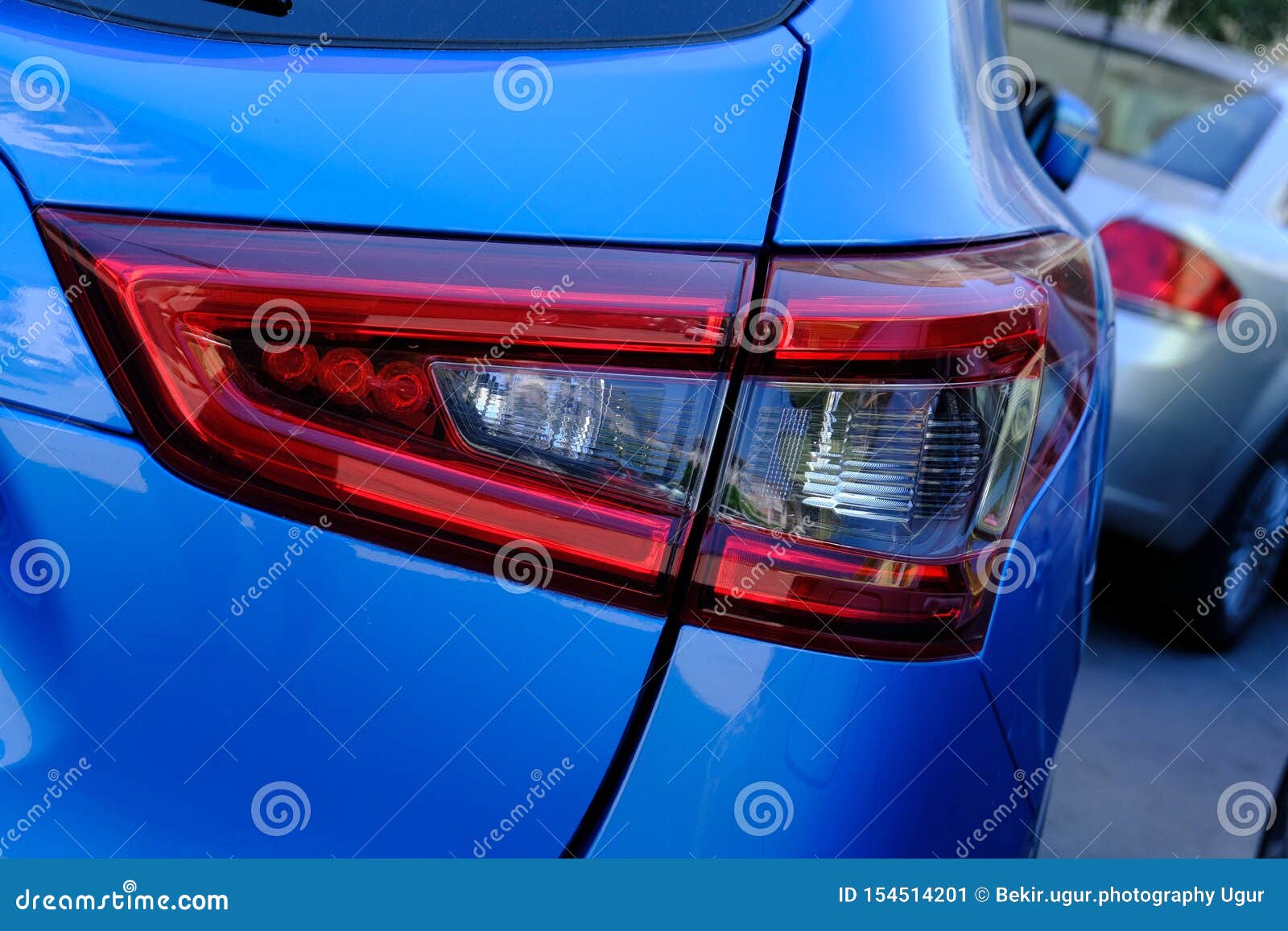 The Closeup Back Red Tail Light Car Stock Image Image of model