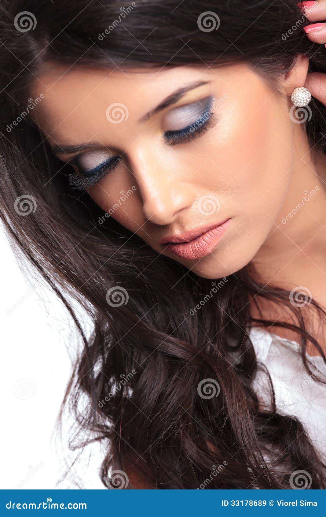 Closeup Of Beautiful Woman Looking Down Royalty Free Stock Closeup Of Beautiful Woman Looking Down Royalty Free Stock