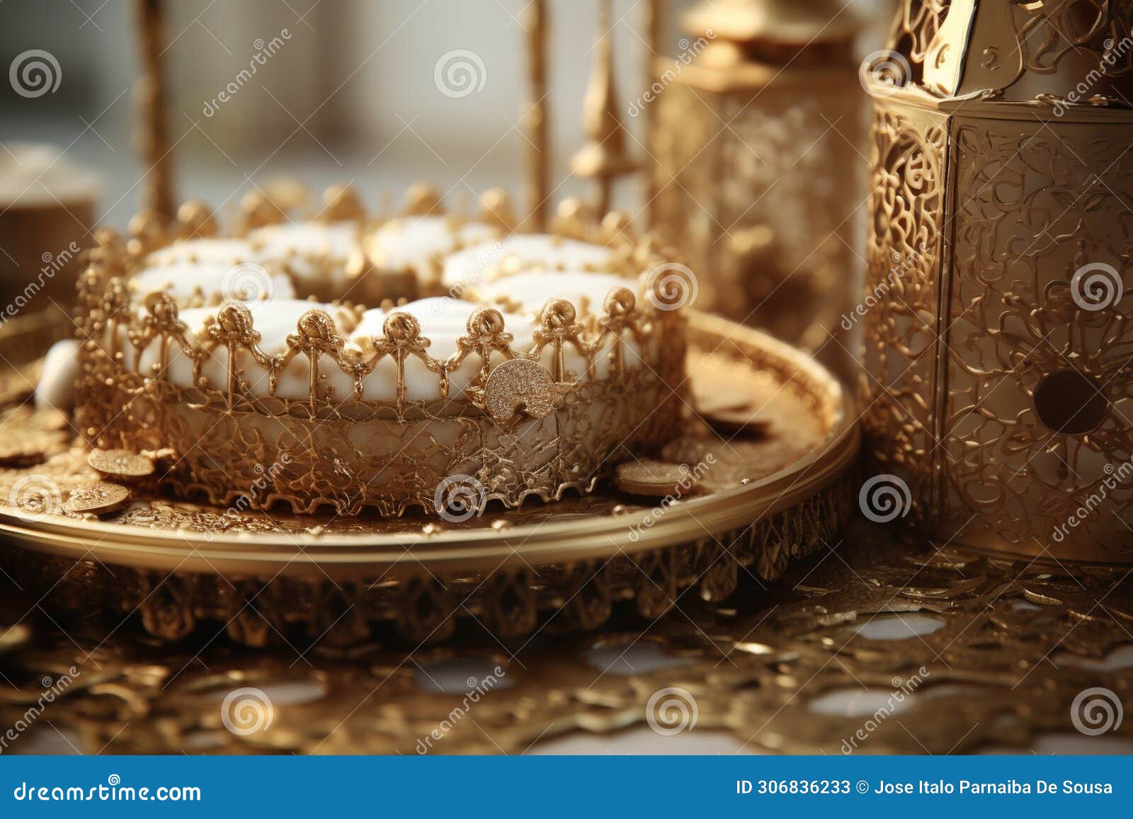 closeup of a beautifully decorated eidaladha. generative ai