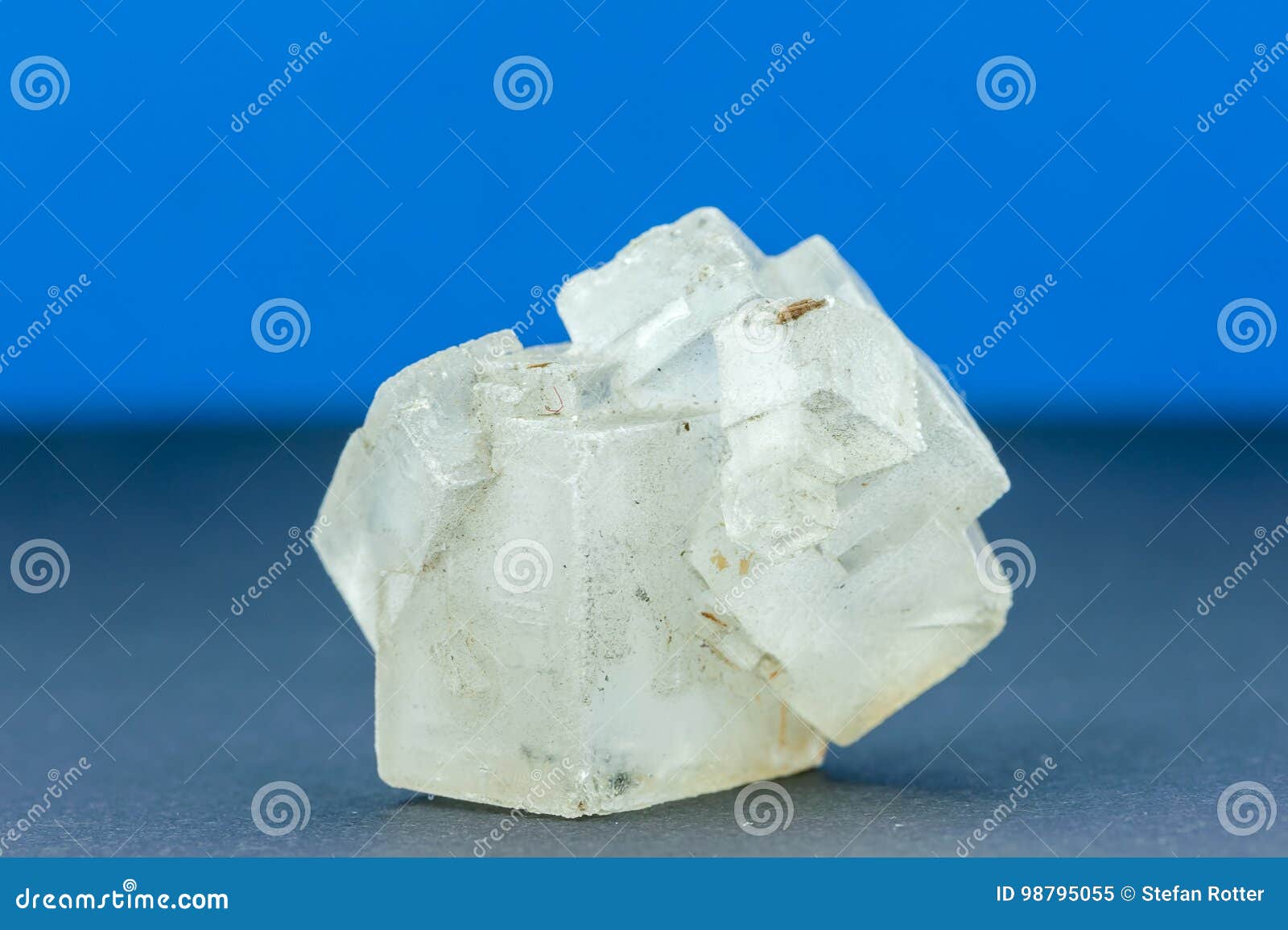Closeup of a Big Raw Crystal of Salt Stock Image Image of blue