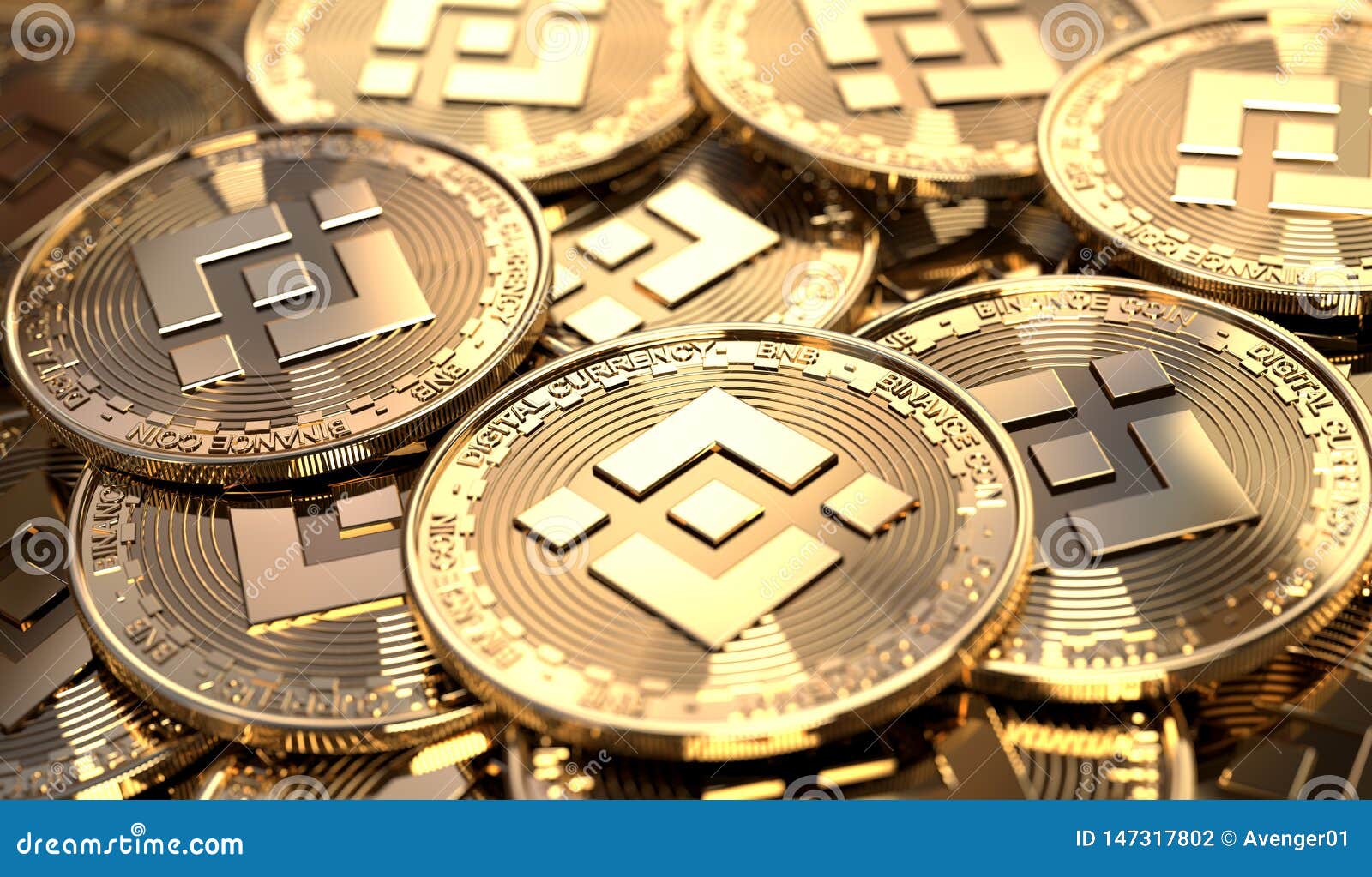 Closeup of Binance Coins stock illustration. Illustration ...