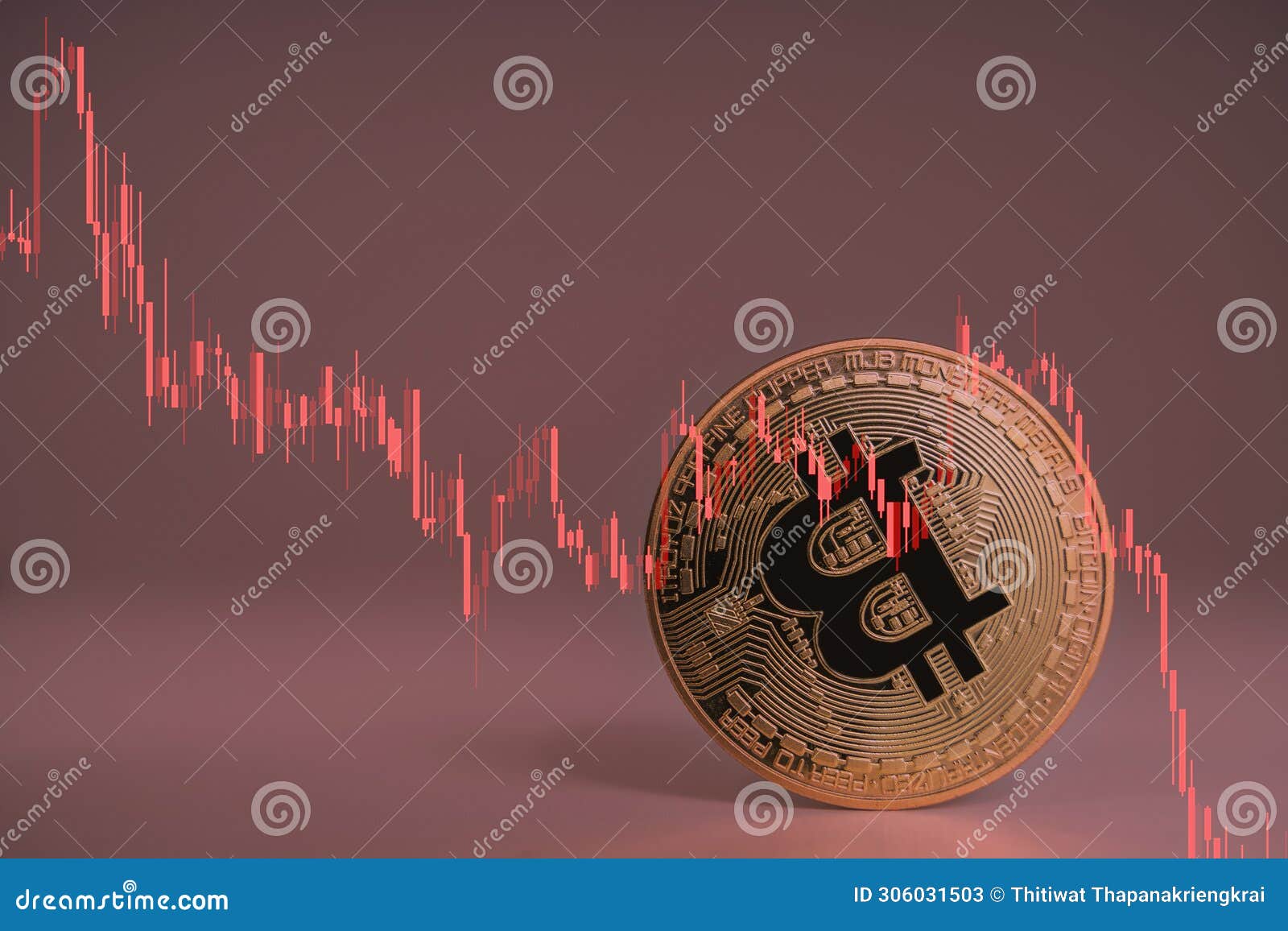 Closeup Bitcoin Cryptocurrency Upside Down when Bitcoin Price Crash Falling  Down, Price, Volume in Stock Market Decrease for Any Stock Image - Image of  analysis, businessman: 306031503