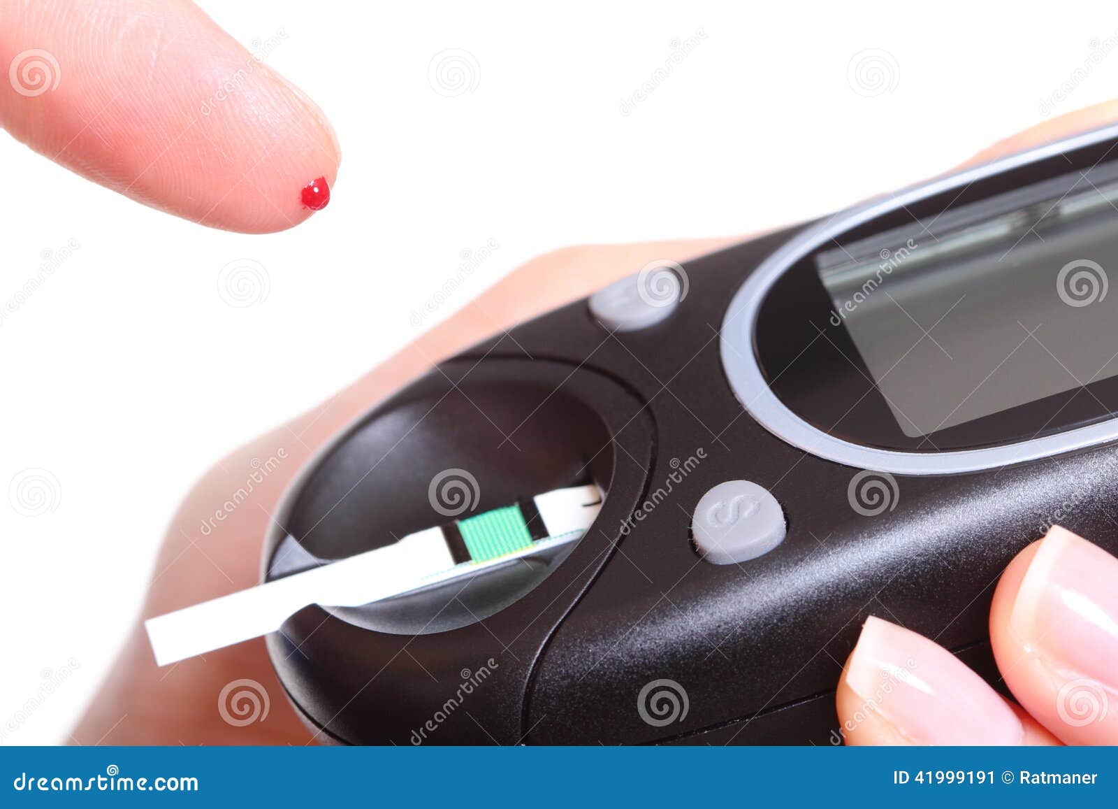 Closeup of Blood Glucose Meter and Finger Stock Image Image of test, sample 41999191