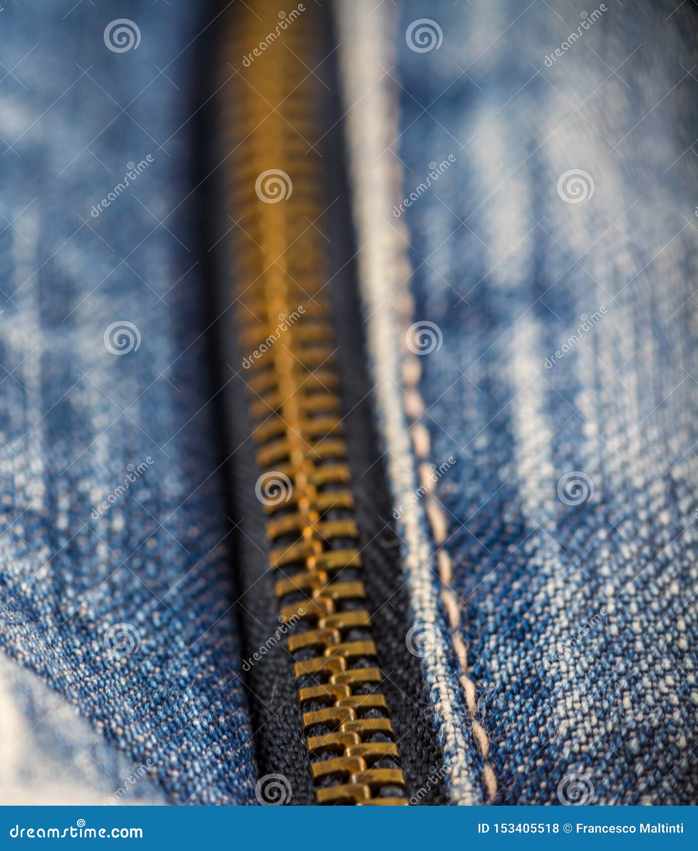 Closeup on Blue Jeans Zipper and Button Stock Photo - Image of style ...