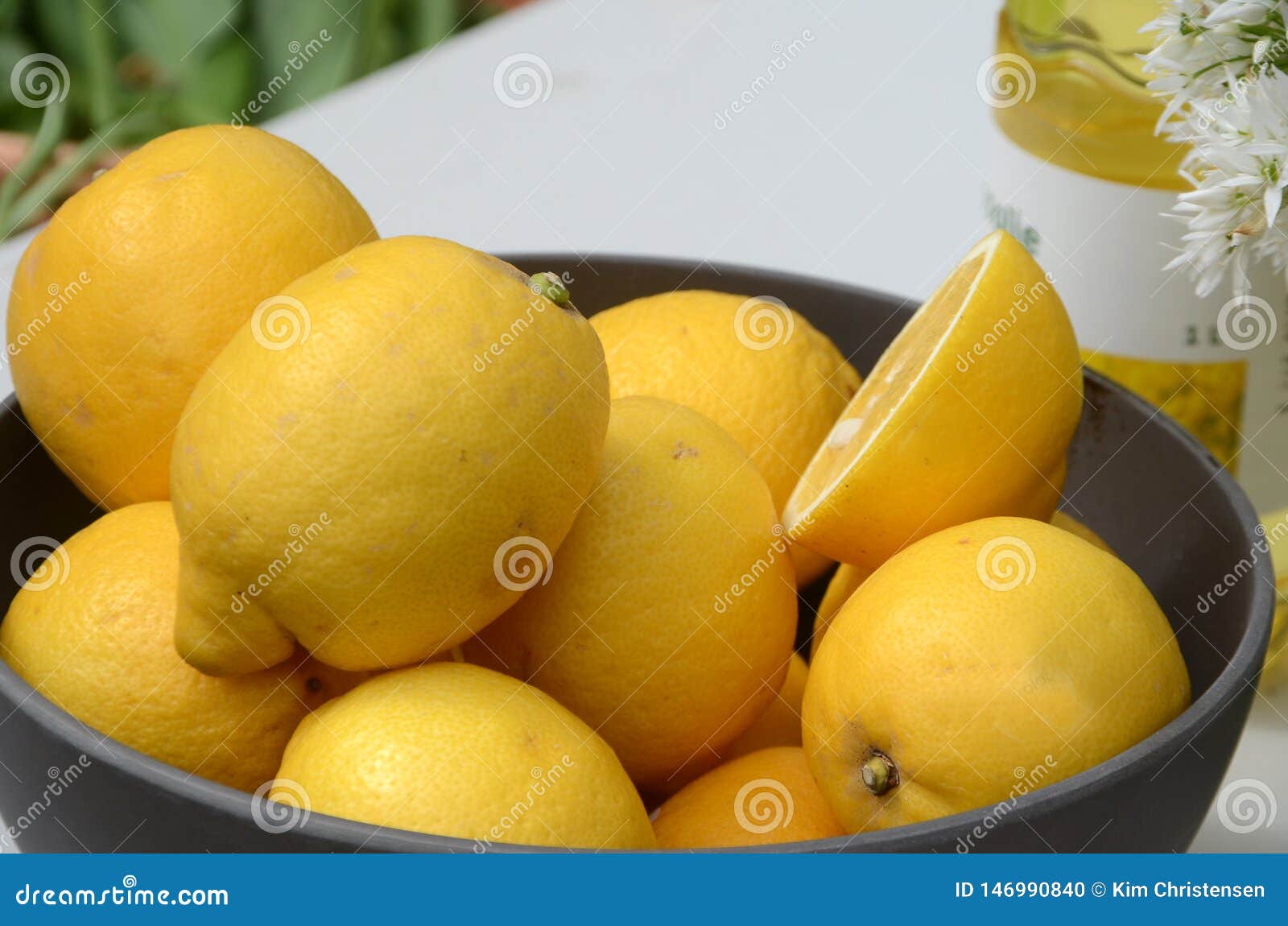 Closeup on Bowl with Yellow Lemons Stock Photo Image of bowl, vitamin