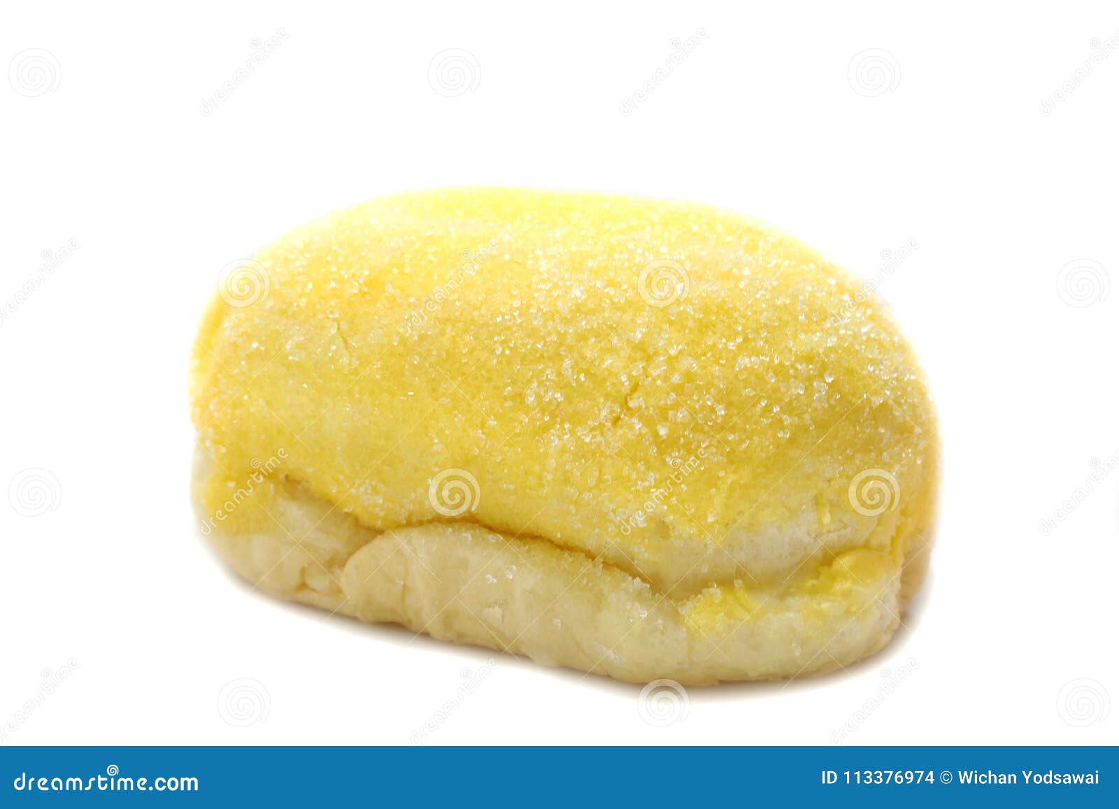 CloseUp, Bread Loaf Butter Sprinkle with White Sugars on a White