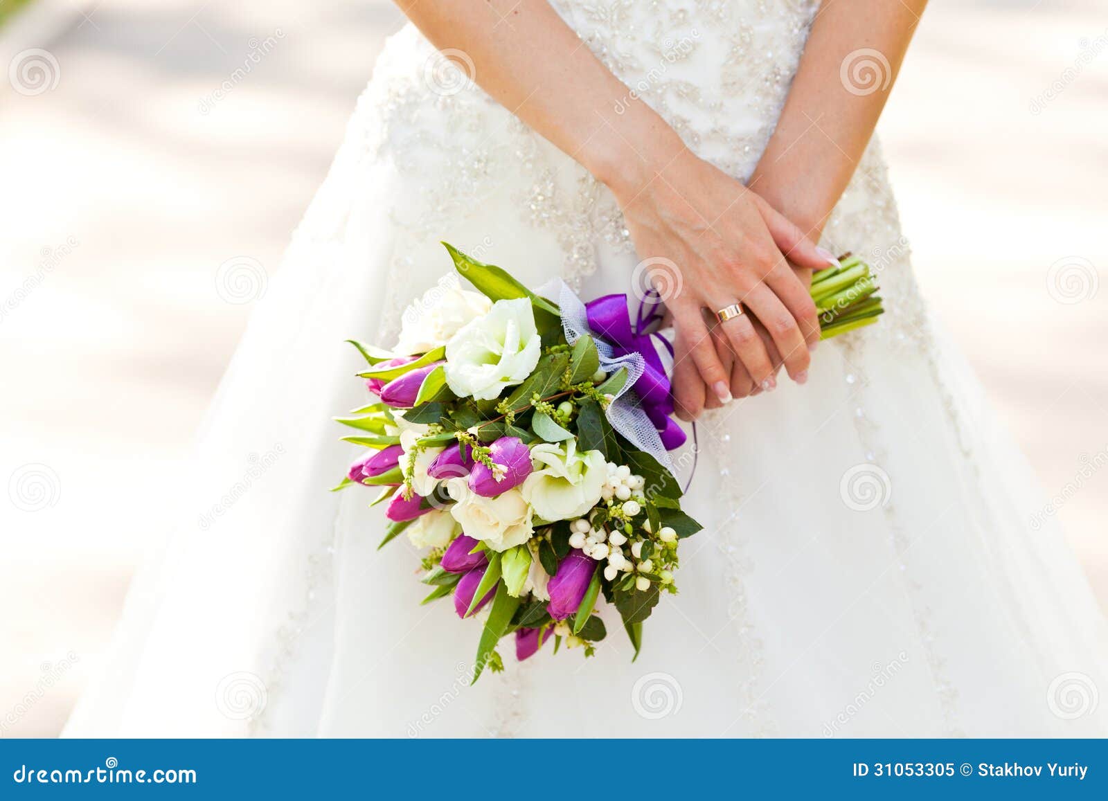 Closeup of Brides Flowers on Wedding Day Stock Image - Image of ...