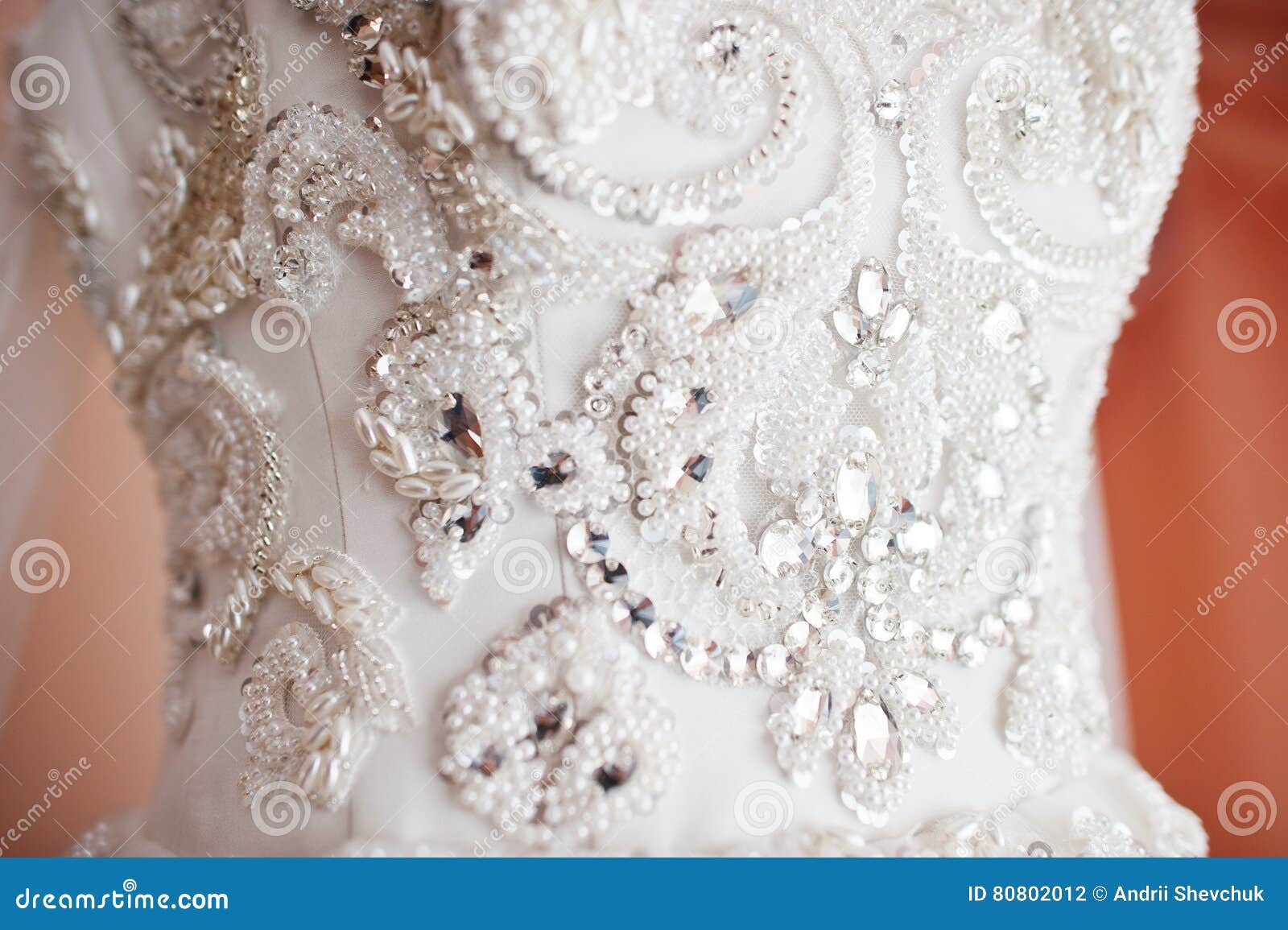 Closeup of Brilliant and Stones on Wedding Dress Stock Photo - Image of ...