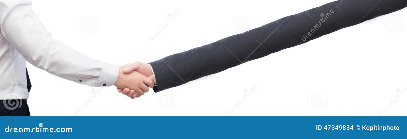 Closeup of a Business Handshake. Long Arm. Stock Photo Image of