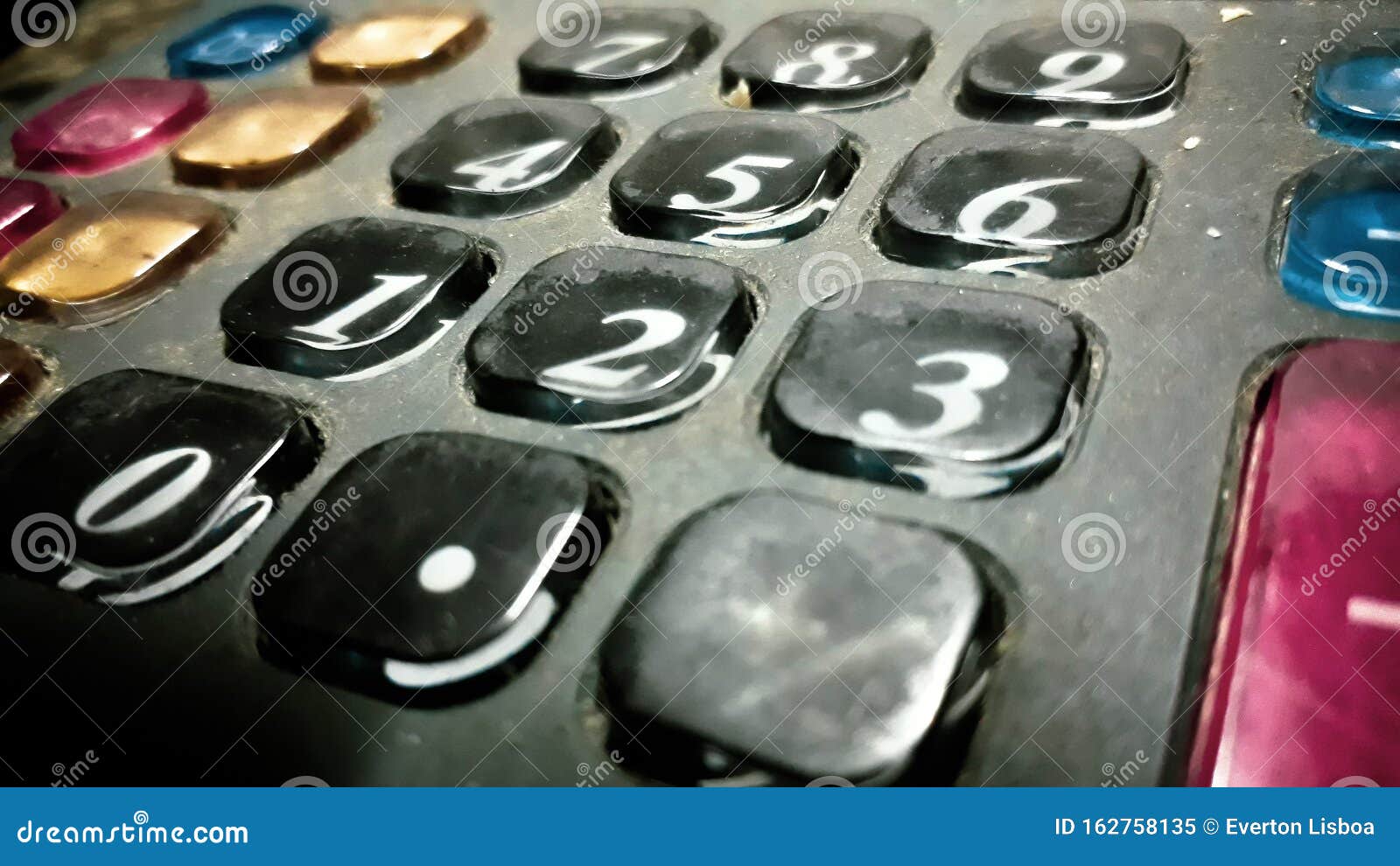 closeup of the calculator to math
