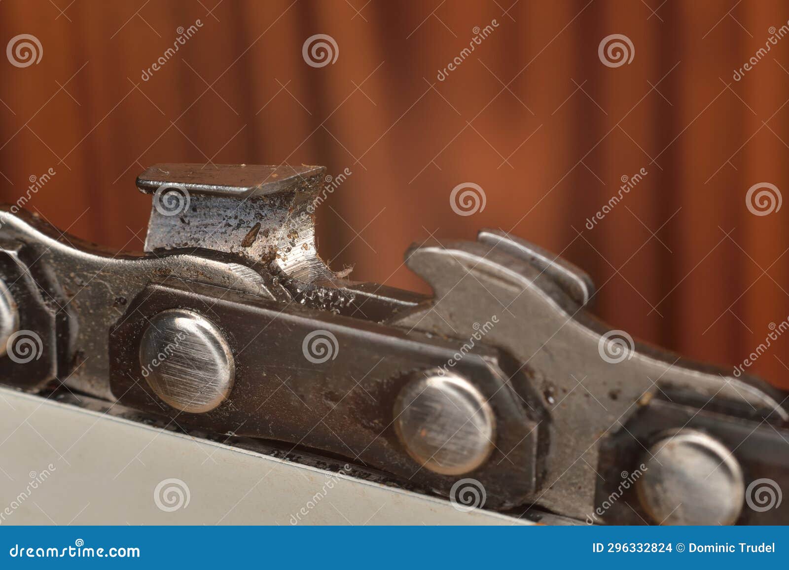 Closeup on Chain Saw Link Side View. Chainsaw Cutting Tooth Stock Photo Image of sawchain