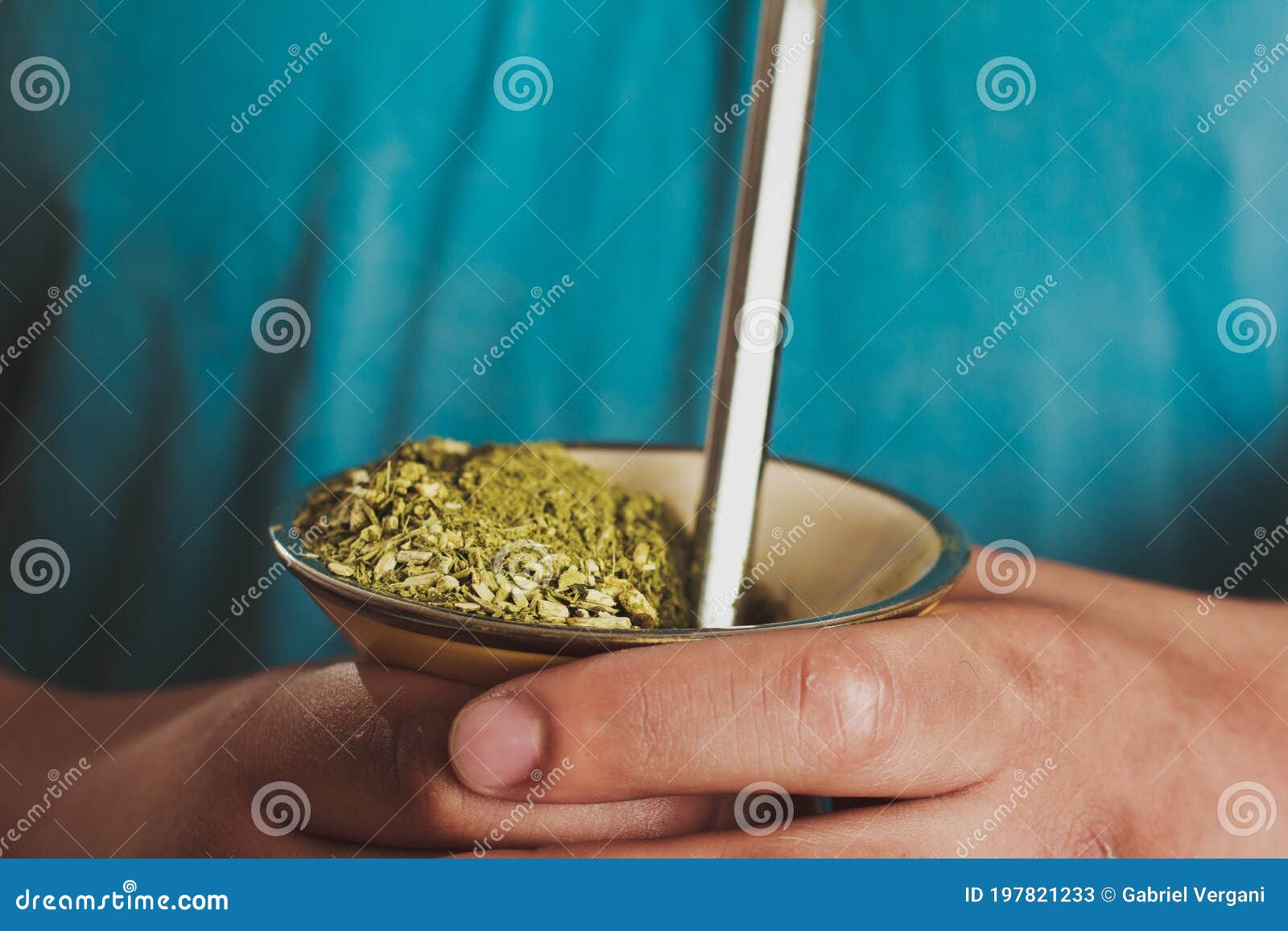 closeup of chimarrao drink with mate herb