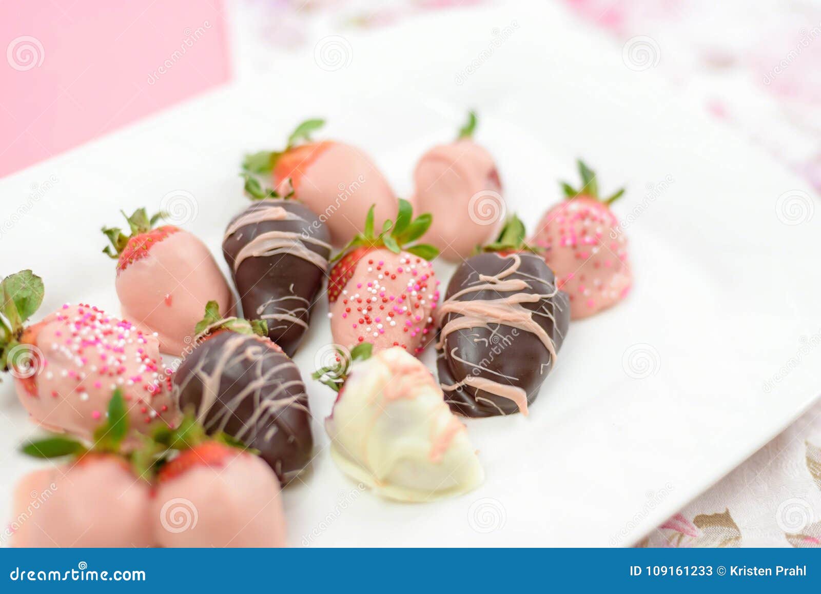 Closeup Of Chocolate Covered Strawberries Decorated For