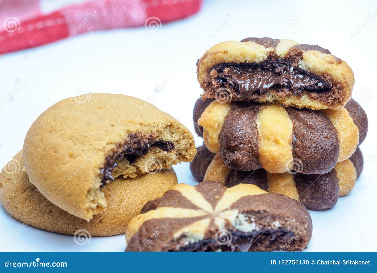 Closeup of Chocolate Cream Filled Biscuits Stock Photo Image of