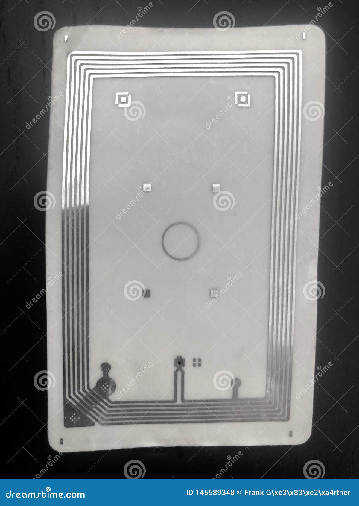 Closeup Circuit and Antenna Inside RFID Card Stock Photo Image of