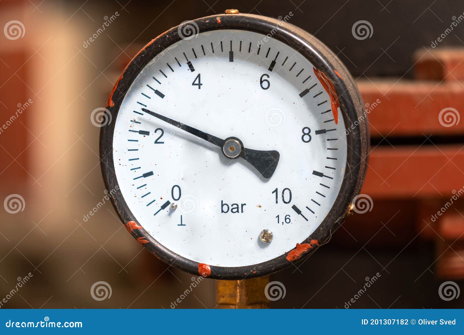 Closeup of Clean Pressure Gauge Stock Photo Image of industry