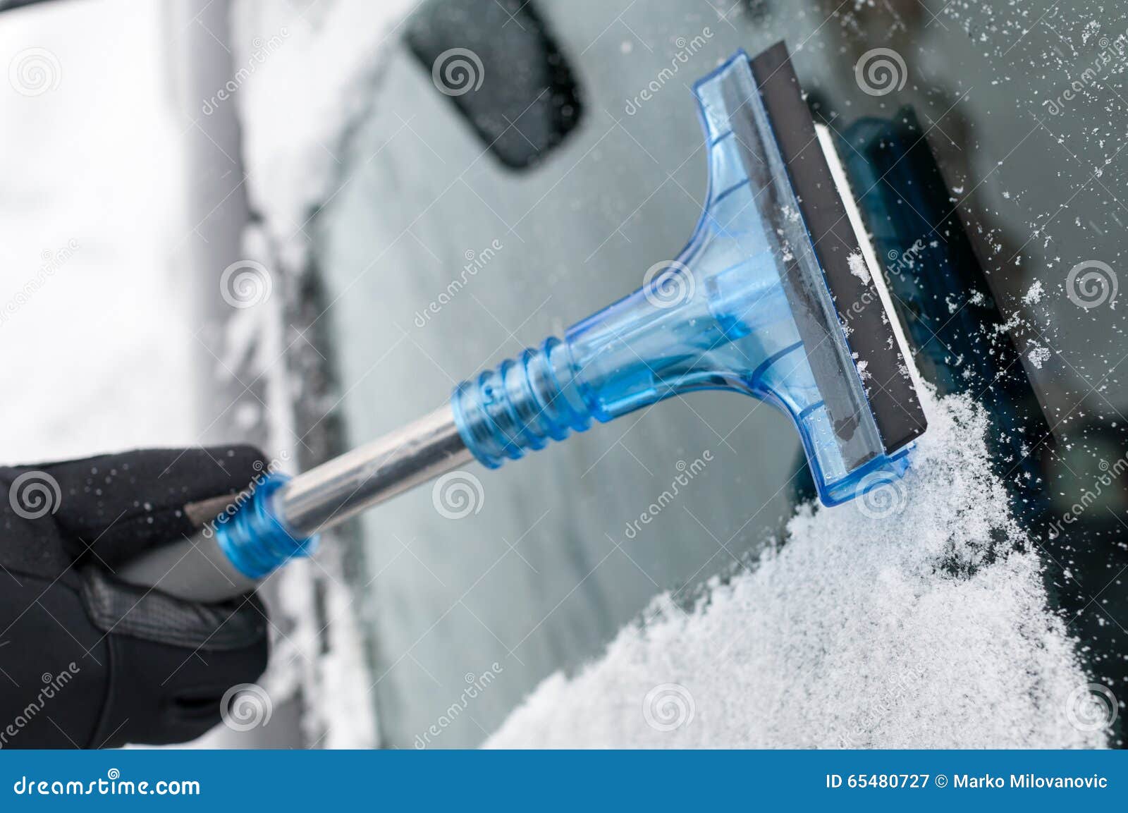 Closeup of Cleaning Car from Snow Stock Image Image of covered, january 65480727
