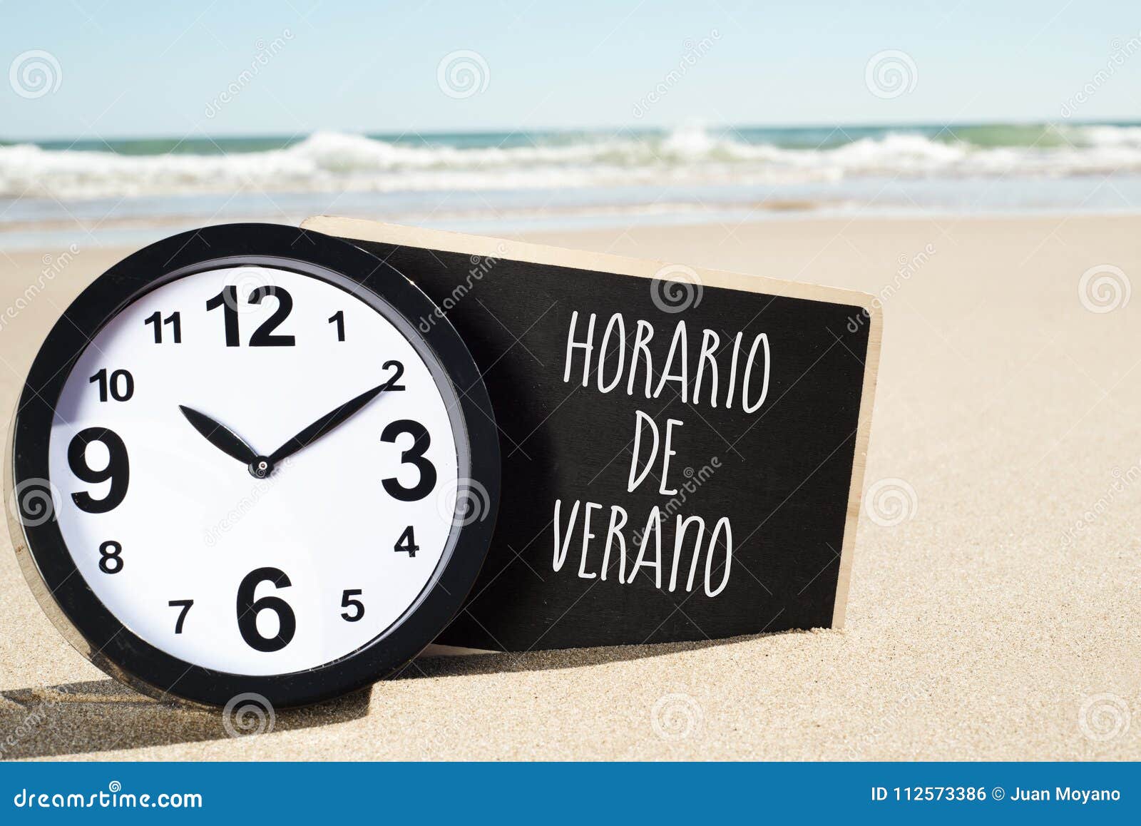 text horario de verano, summer time in spanish