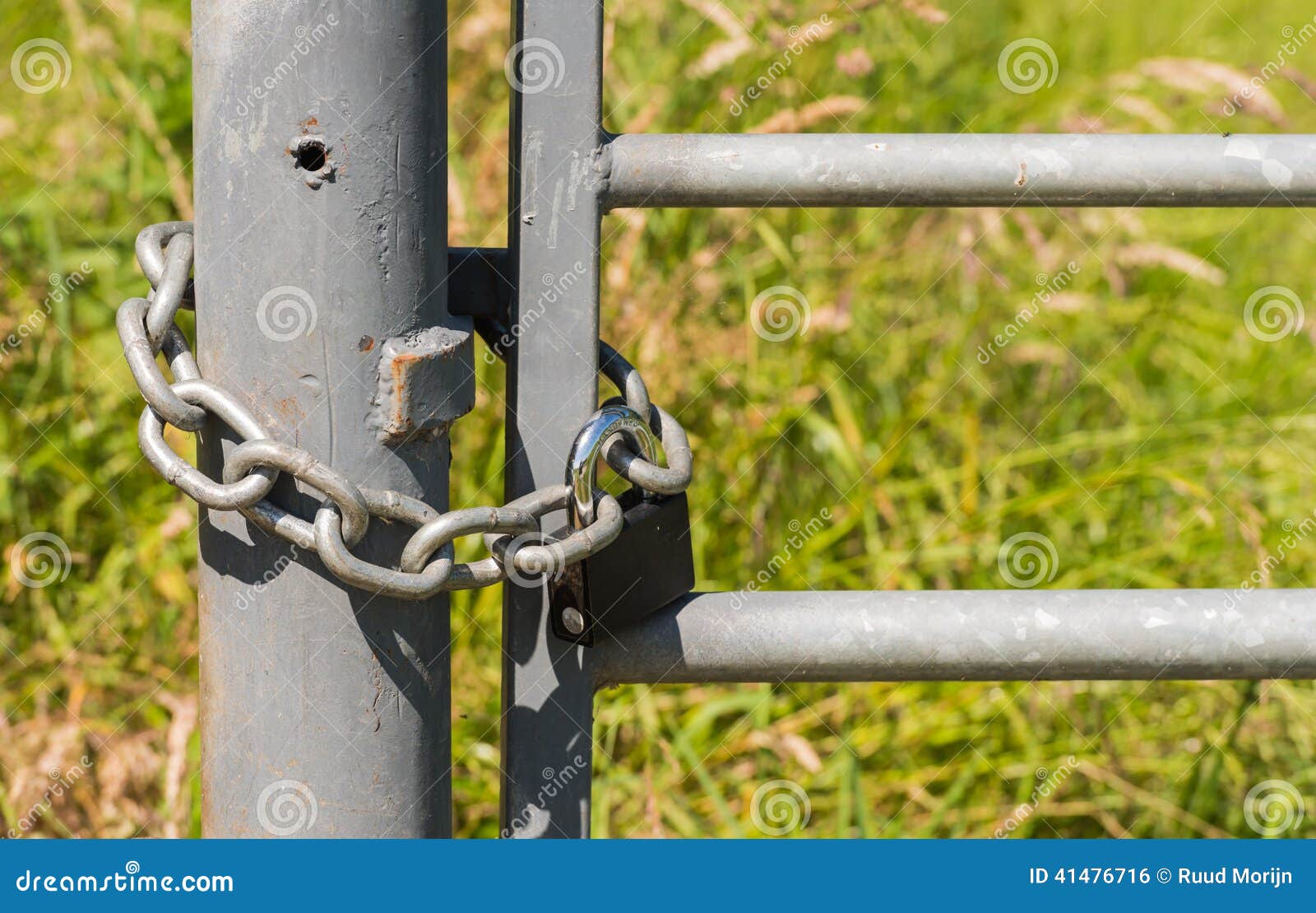 Closeup of a Closed Iron Gate Stock Photo Image of gray, entrance