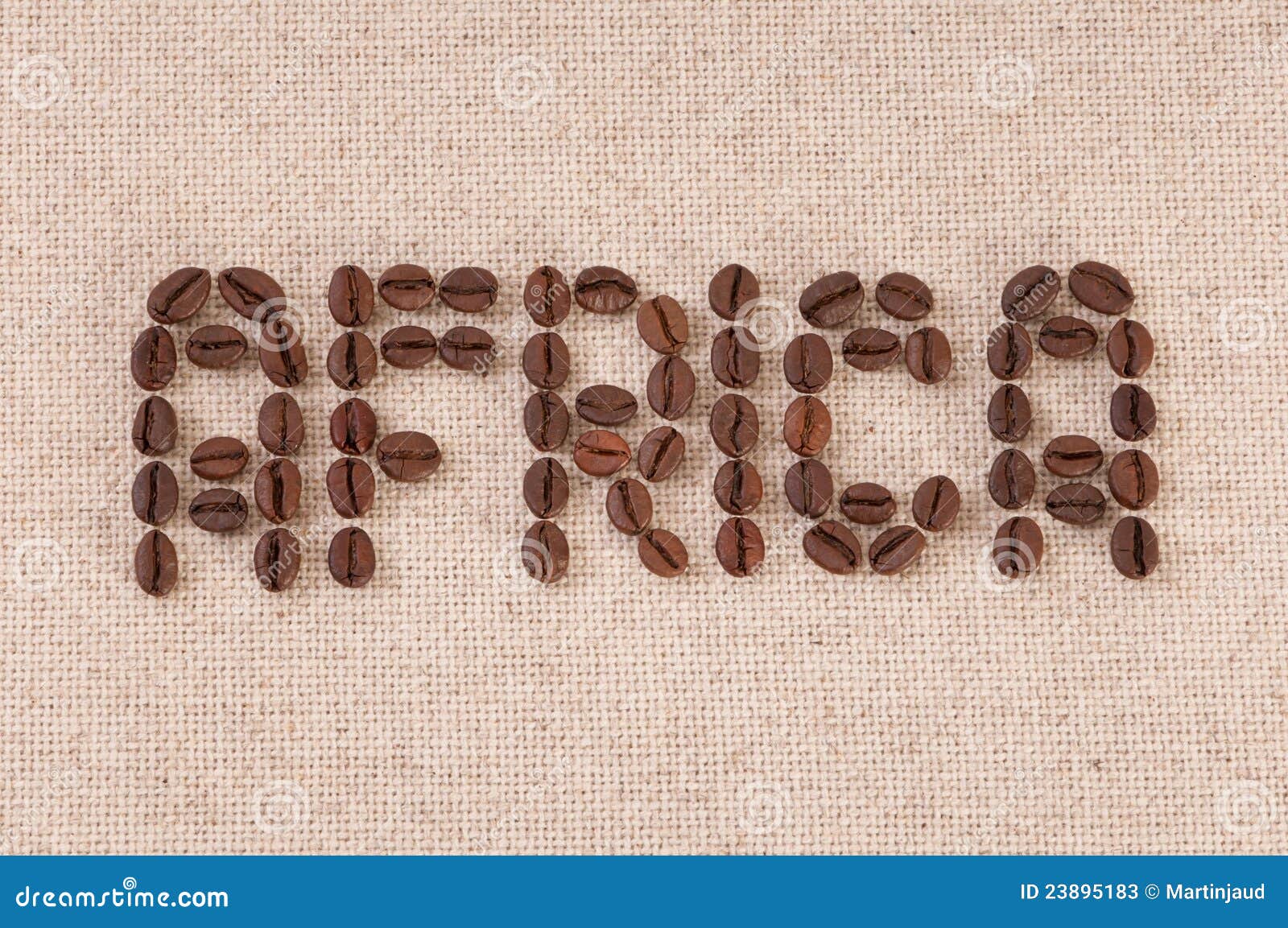 Closeup of Coffee Beans Forming the Word Africa Stock Image Image of