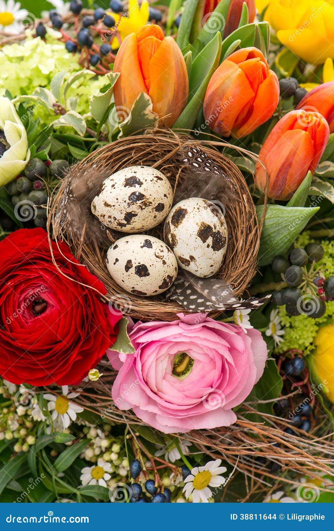 Easter Bouquet In The Form Of A Nest Royalty-Free Stock Photography ...