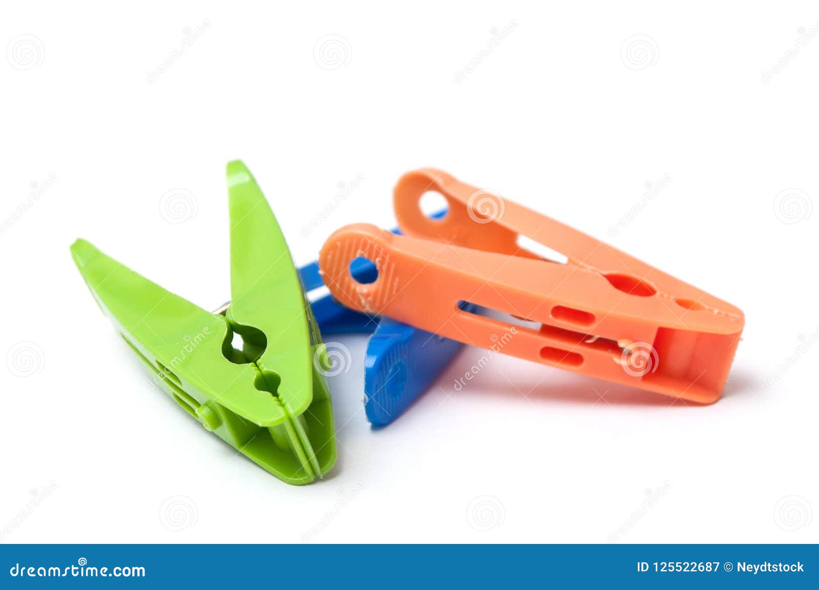 Colorful Plastic Clothespins on White Background Stock Image Image of